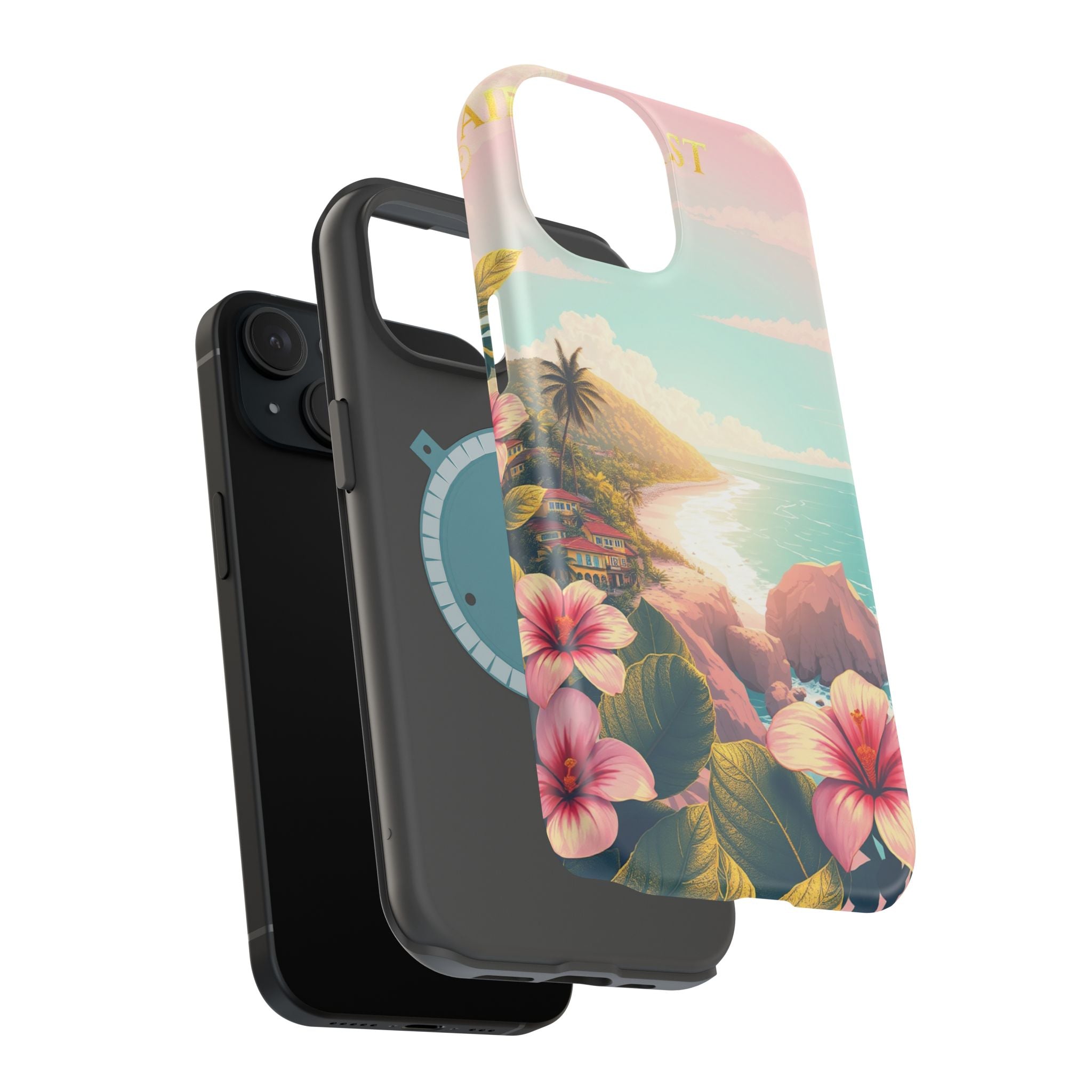 iPhone Mint And Blush Hibiscus Coast Slim Everyday iPhone 14 Designer · iPhone C