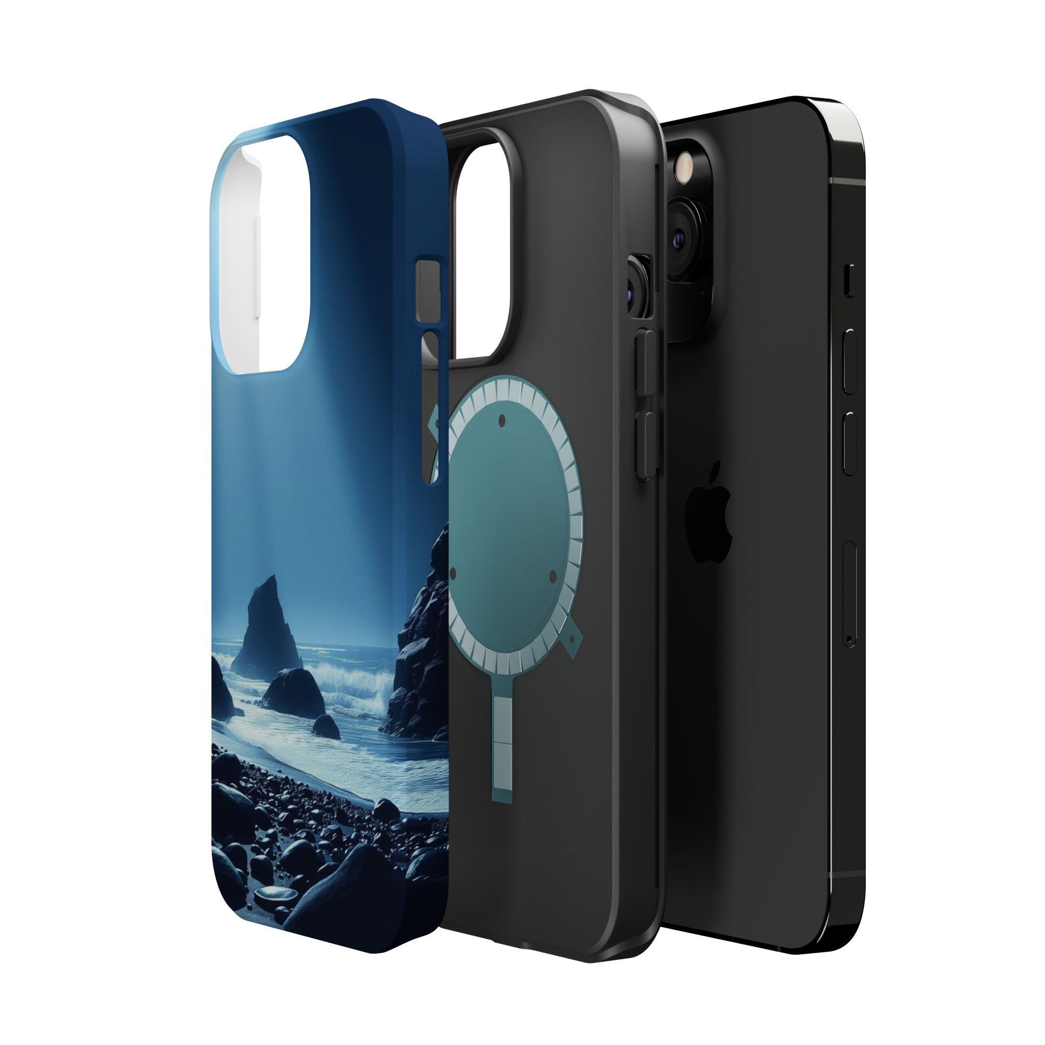 iPhone Midnight Blue And Silver Pebble Beach Slim iPhone Everyday · iPhone Case