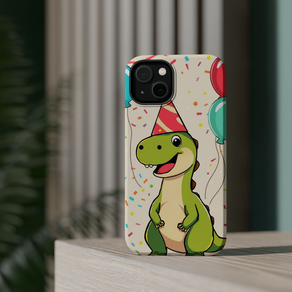 iPhone Dino with Party Hat Kids Fun Phone Case Gift Slim Snap Case · iPhone Case