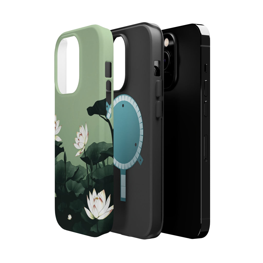 iPhone Sage And Ivory Lotus Pond Bold Modern Everyday Snap Case · iPhone Case
