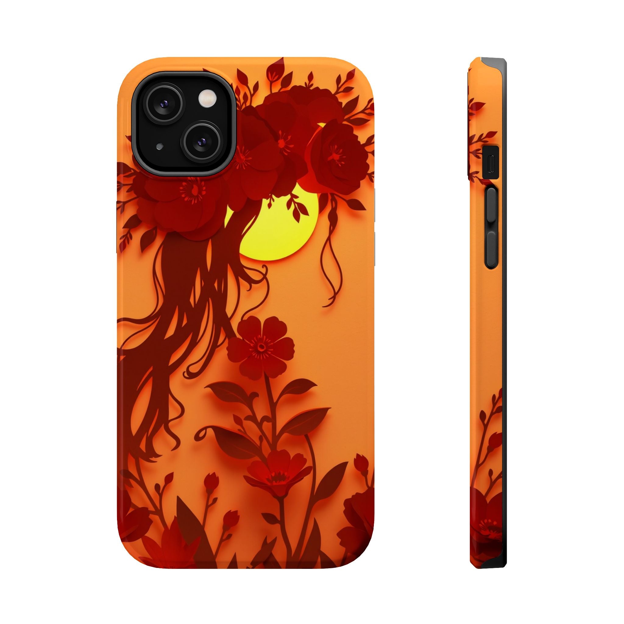 iPhone Sunset Amber And Peach Floral Crown Slim iPhone Everyday · iPhone Case