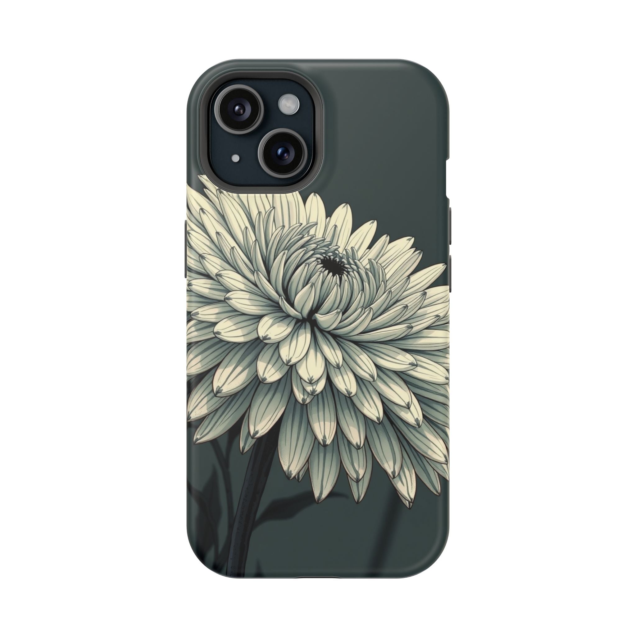 iPhone Chrysanthemum Classic Dark Gothic Ink Carry Case Slim Snap Case · iPhone