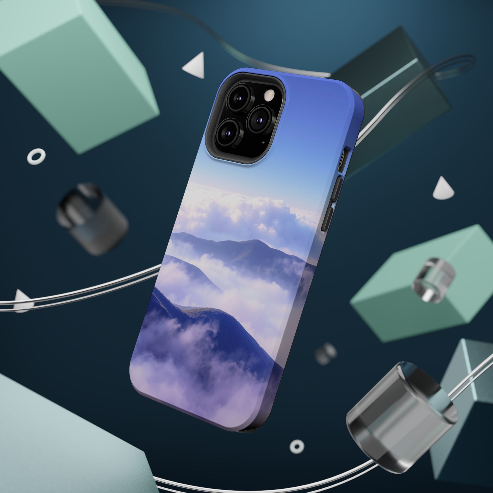 iPhone Dreamy Fog Rolling Over Hills Design Soft iPhone 20 Finish · iPhone Case