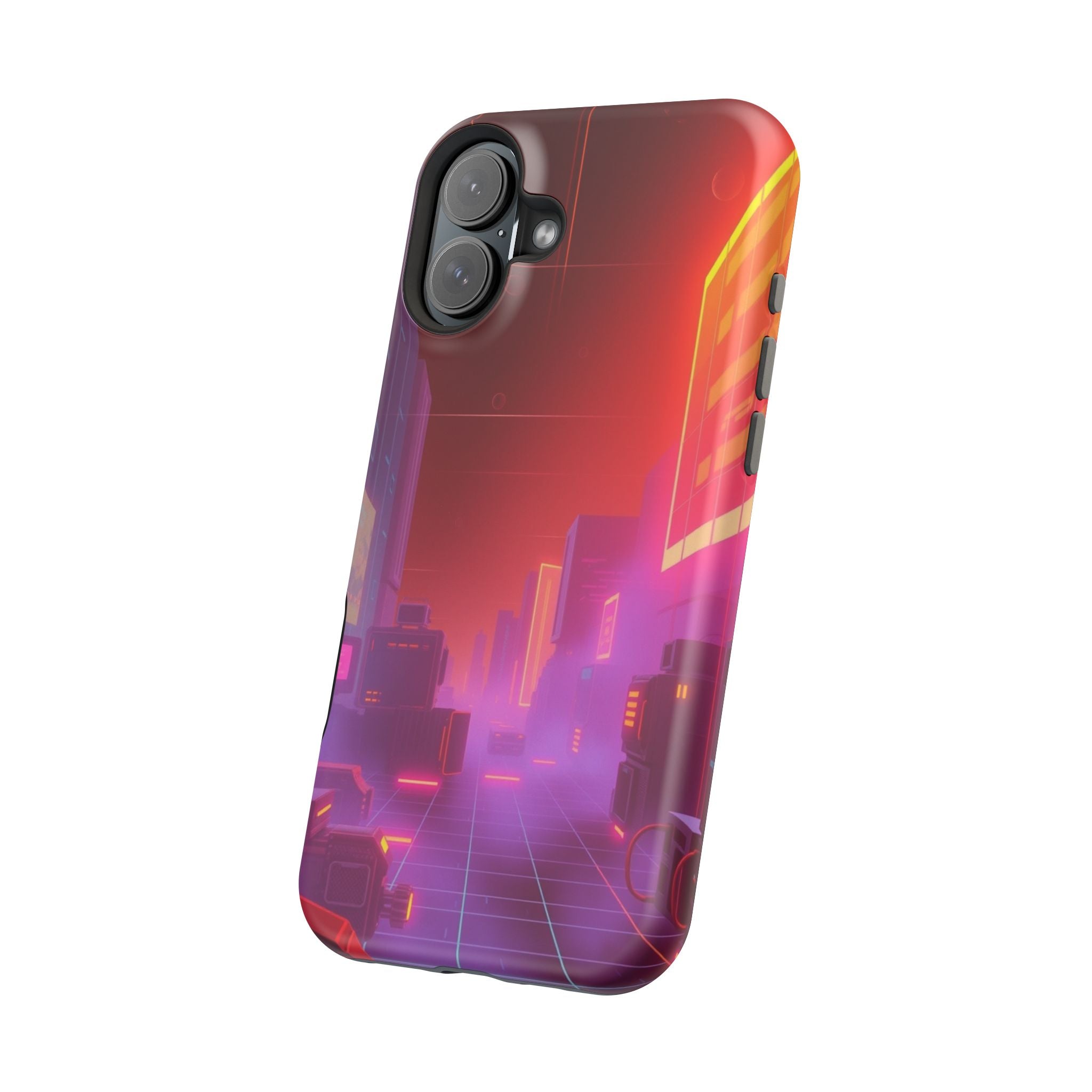 iPhone Dreamy 80s Grid Synthwave Design Slim Everyday Designer Case · iPhone Cas