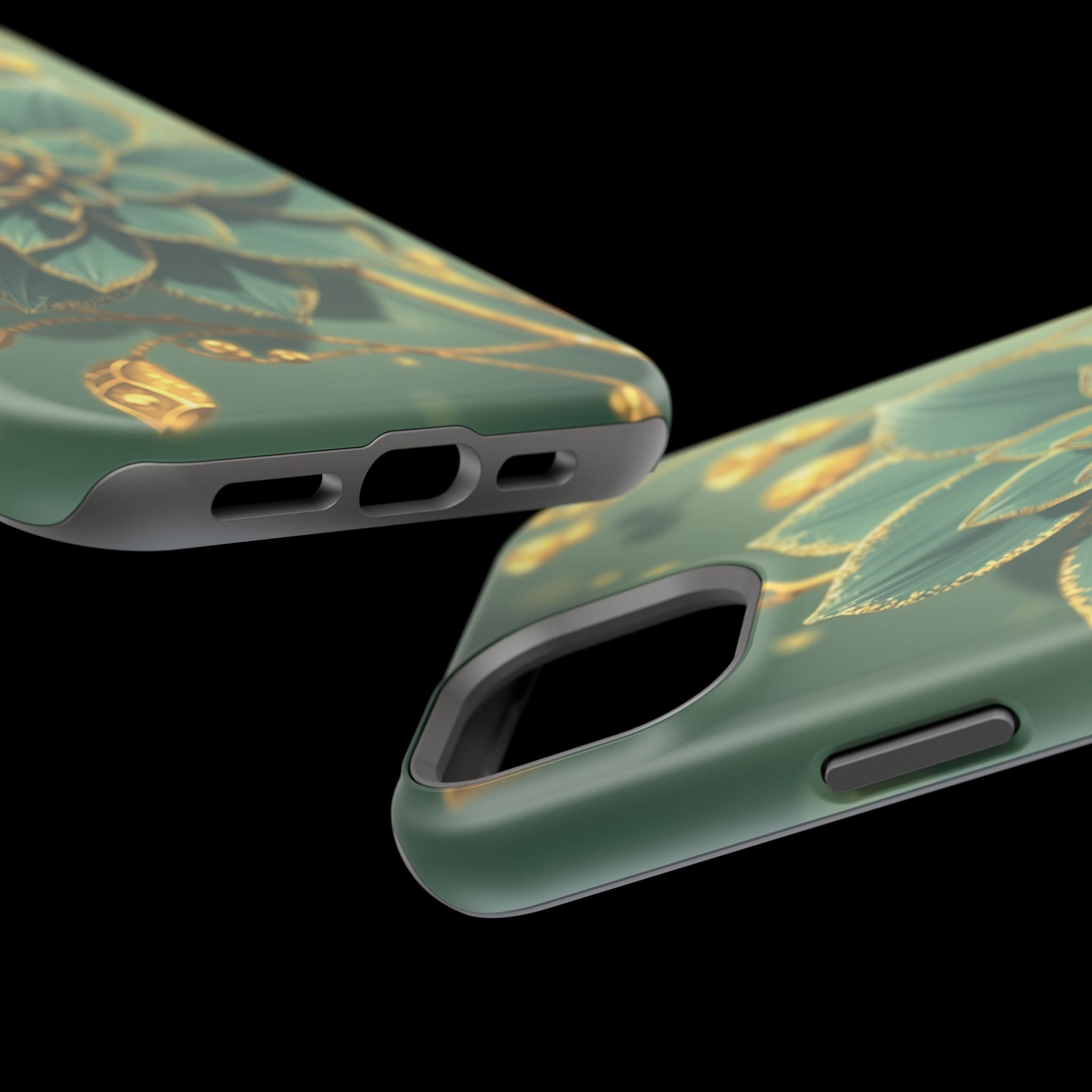 iPhone Floral Gold Foil Pixel Art -Bit Slim Everyday Designer Case · iPhone Case