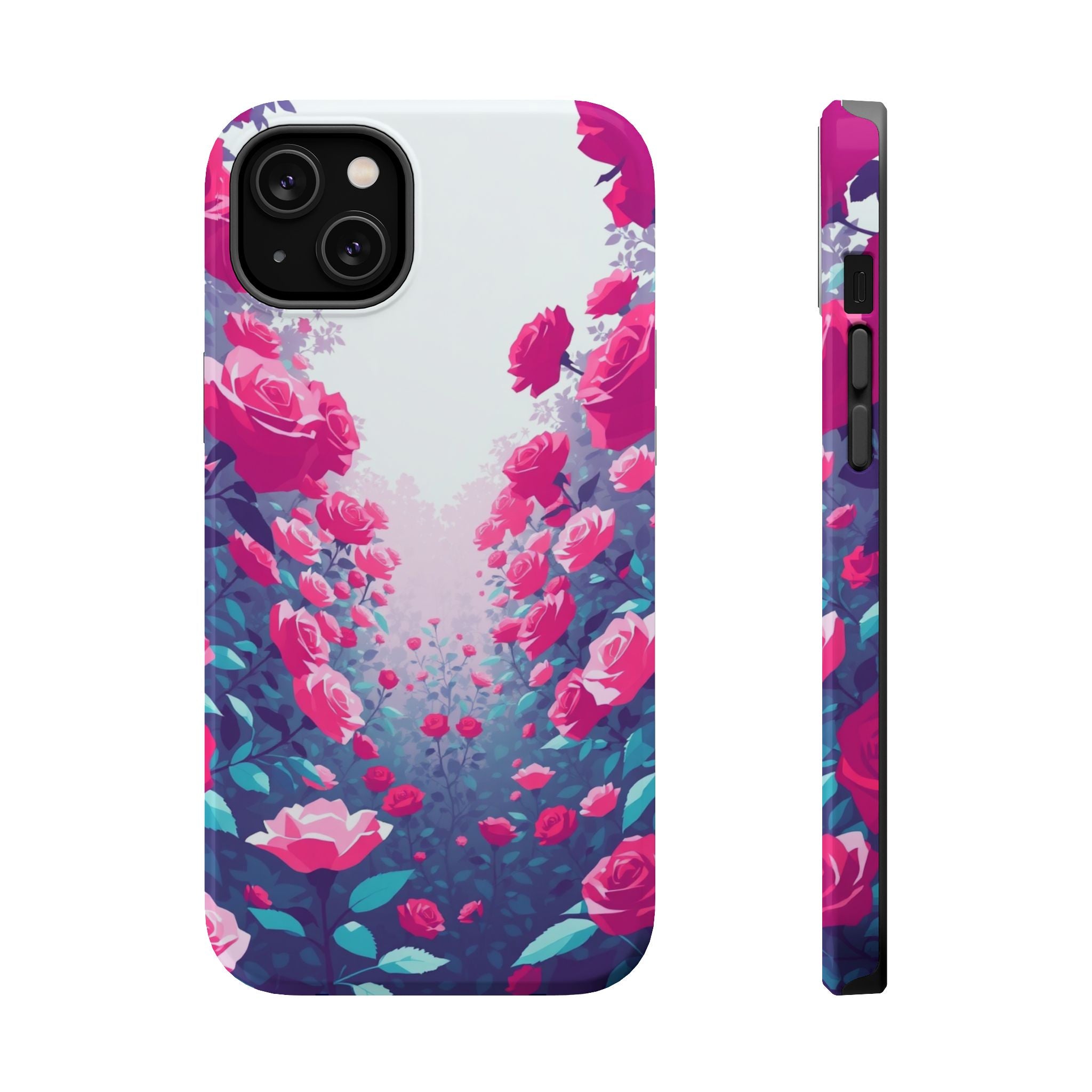 iPhone Cyan And Magenta Rose Garden Slim Everyday Designer Case · iPhone Case