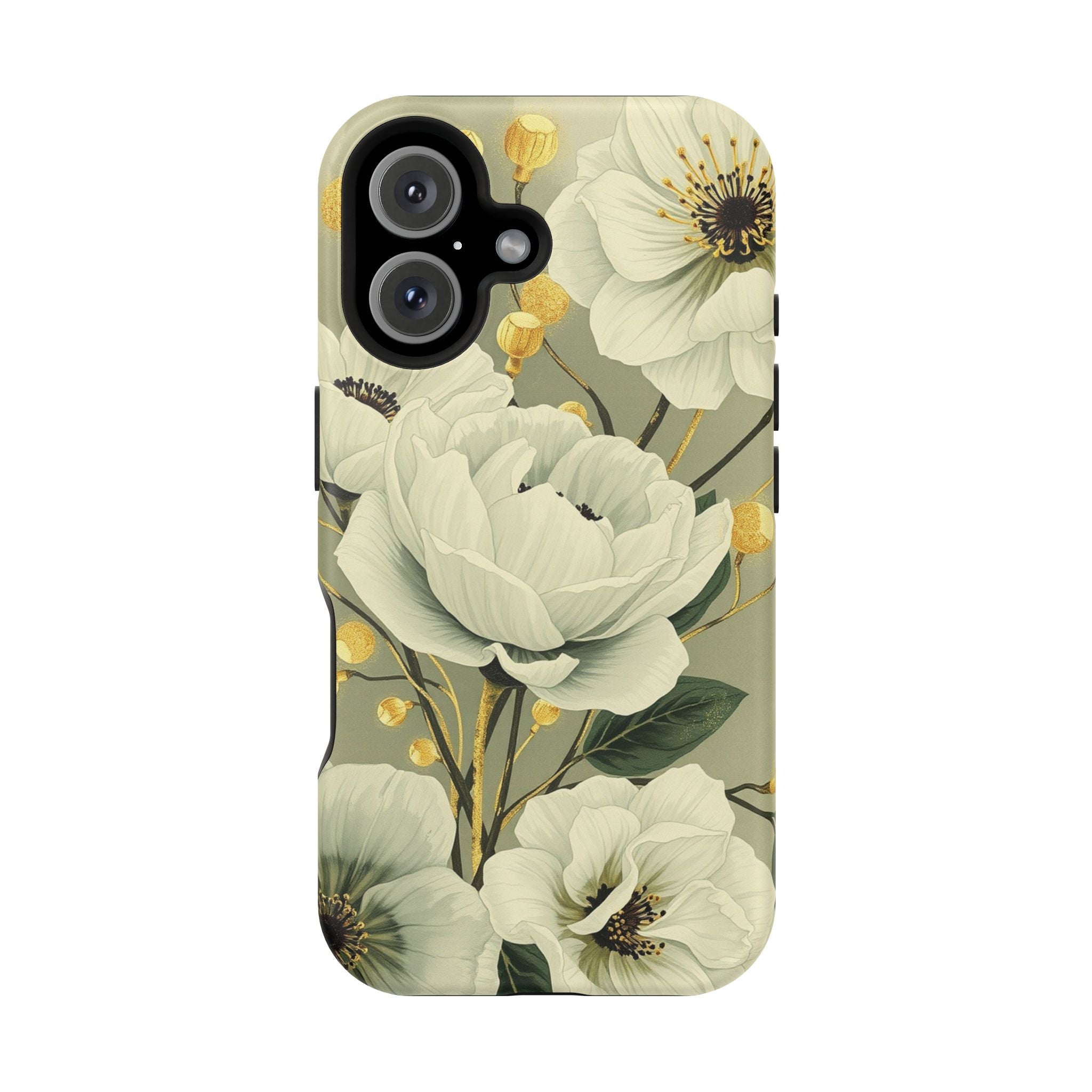 iPhone Sage And Ivory Floral Ink Wash Slim Everyday iPhone 14 Designer · iPhone