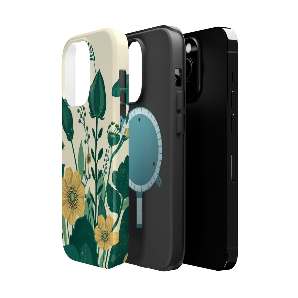 iPhone Emerald Green And Gold Pressed Botanicals Clean iPhone Minimal · iPhone C