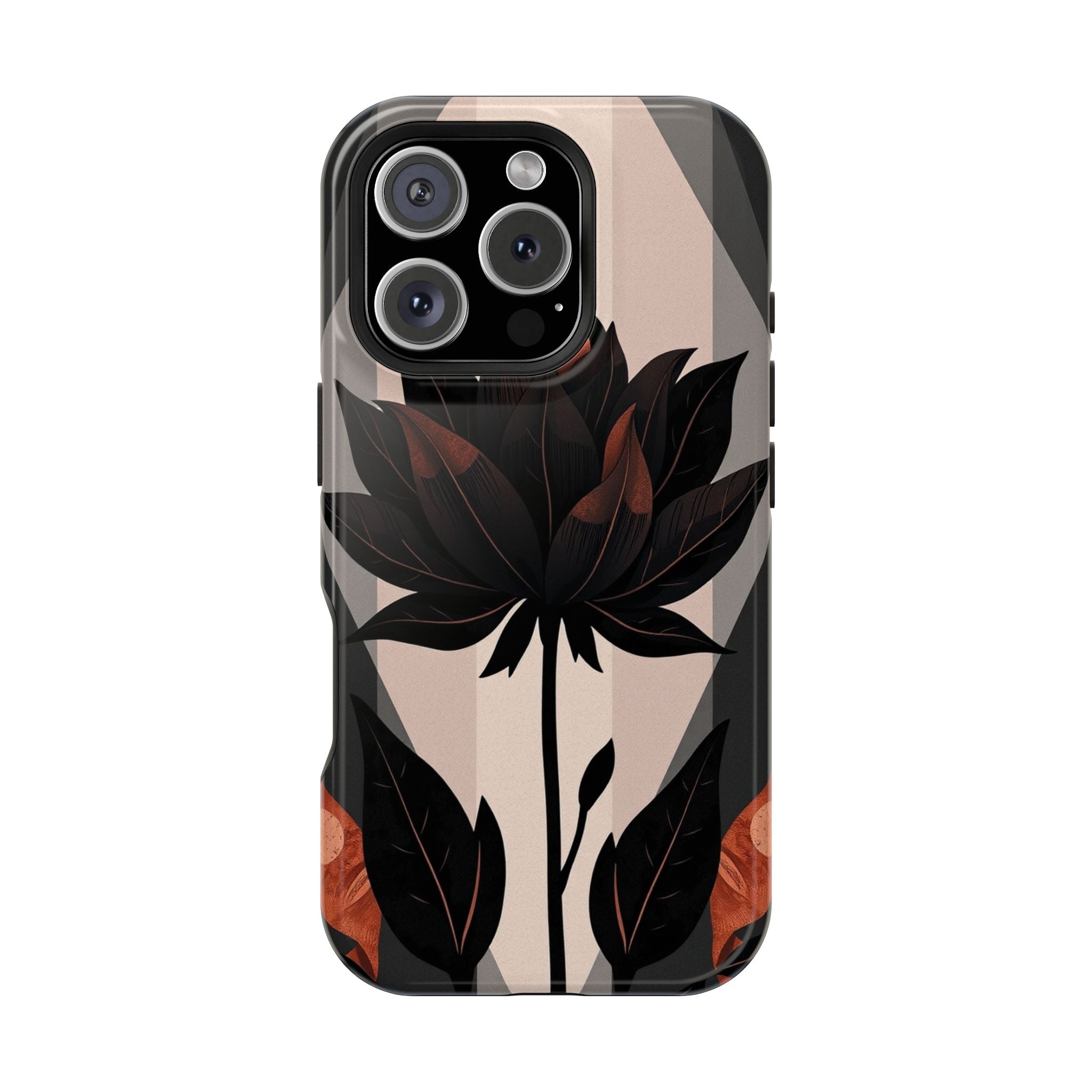 iPhone Charcoal And Copper Floral Silhouette Slim iPhone Everyday · iPhone Case