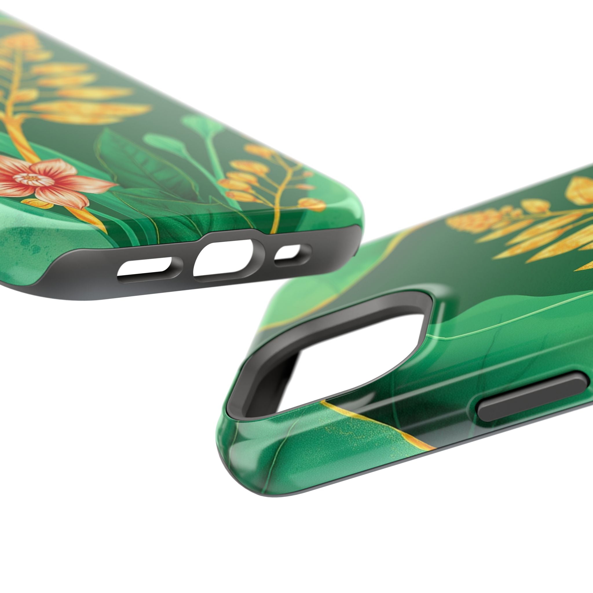 iPhone Emerald Green And Gold Botanical Illustration Ga Slim Snap Case · iPhone