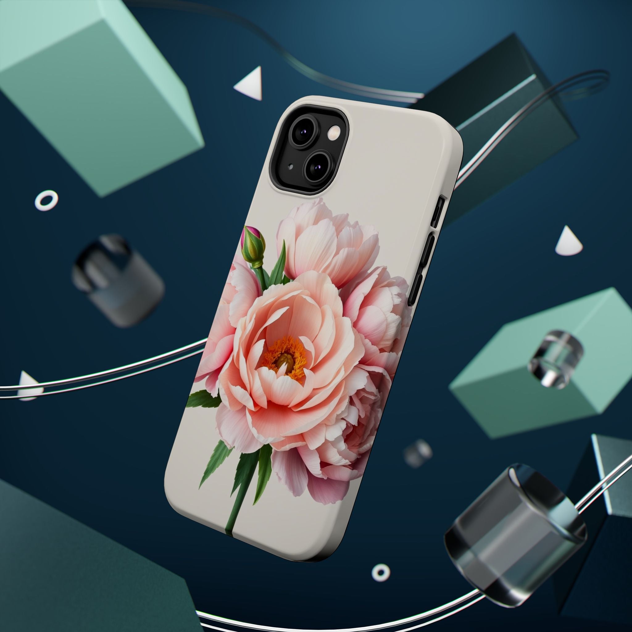 iPhone Serene Peony Bouquet Design Bold Modern Everyday Snap Case · iPhone Case