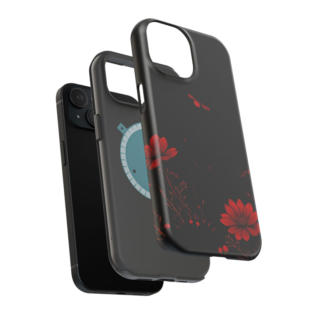 iPhone Black And Crimson Desert Flower Slim Everyday Designer Case · iPhone Case