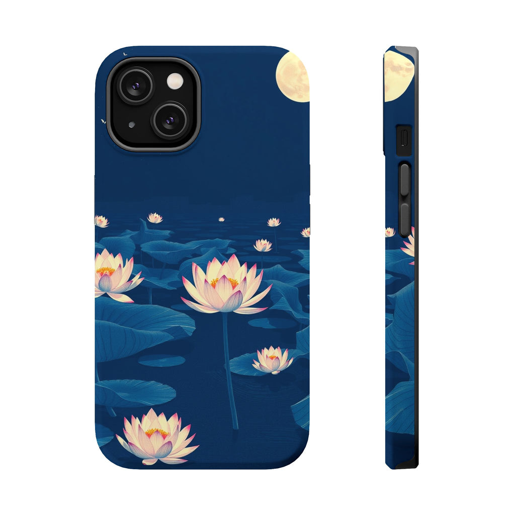iPhone Midnight Blue And Silver Lotus Pond Slim iPhone Everyday · iPhone Case