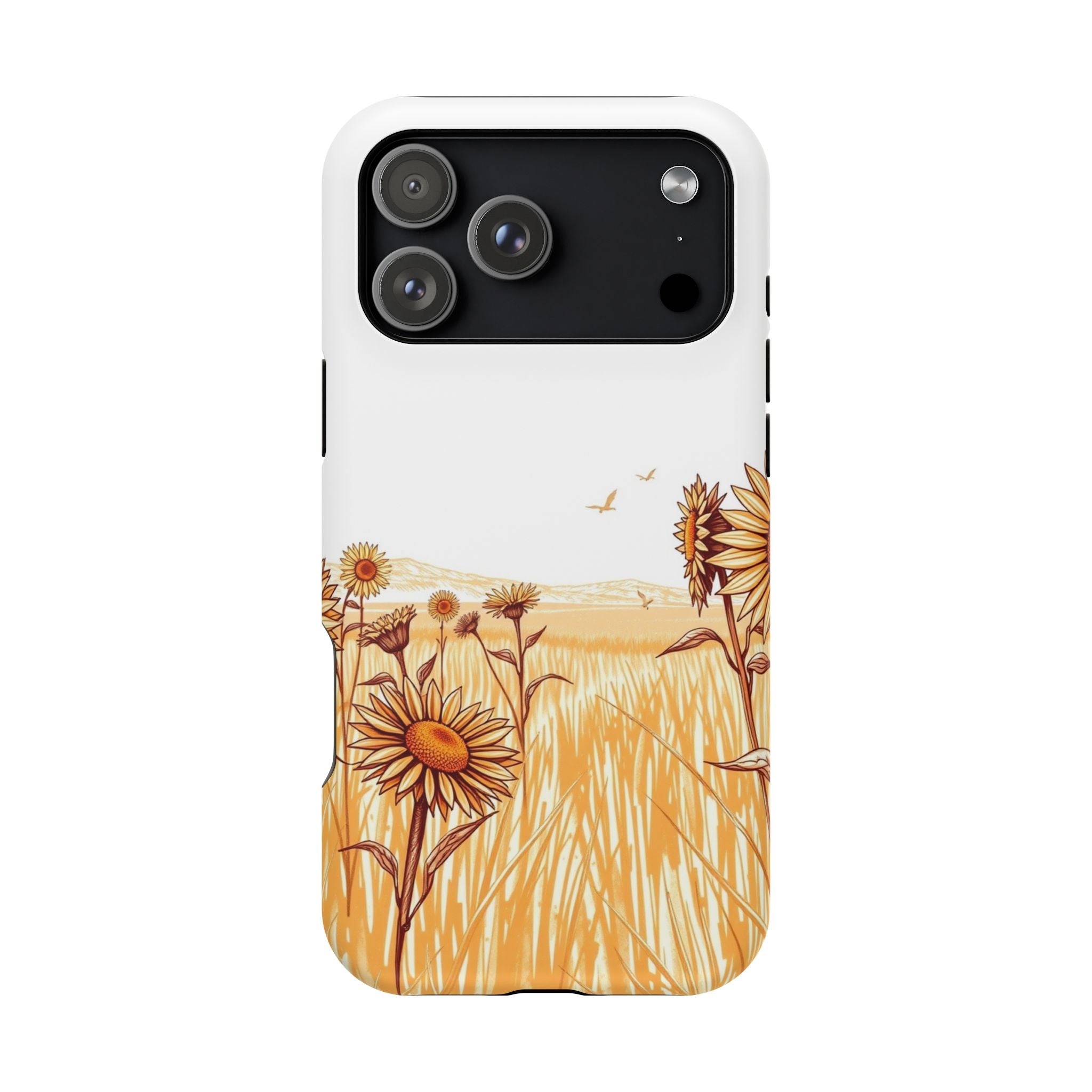 iPhone Burnt Orange And Sand Sunflower Prairie Soft iPhone Finish · iPhone Case