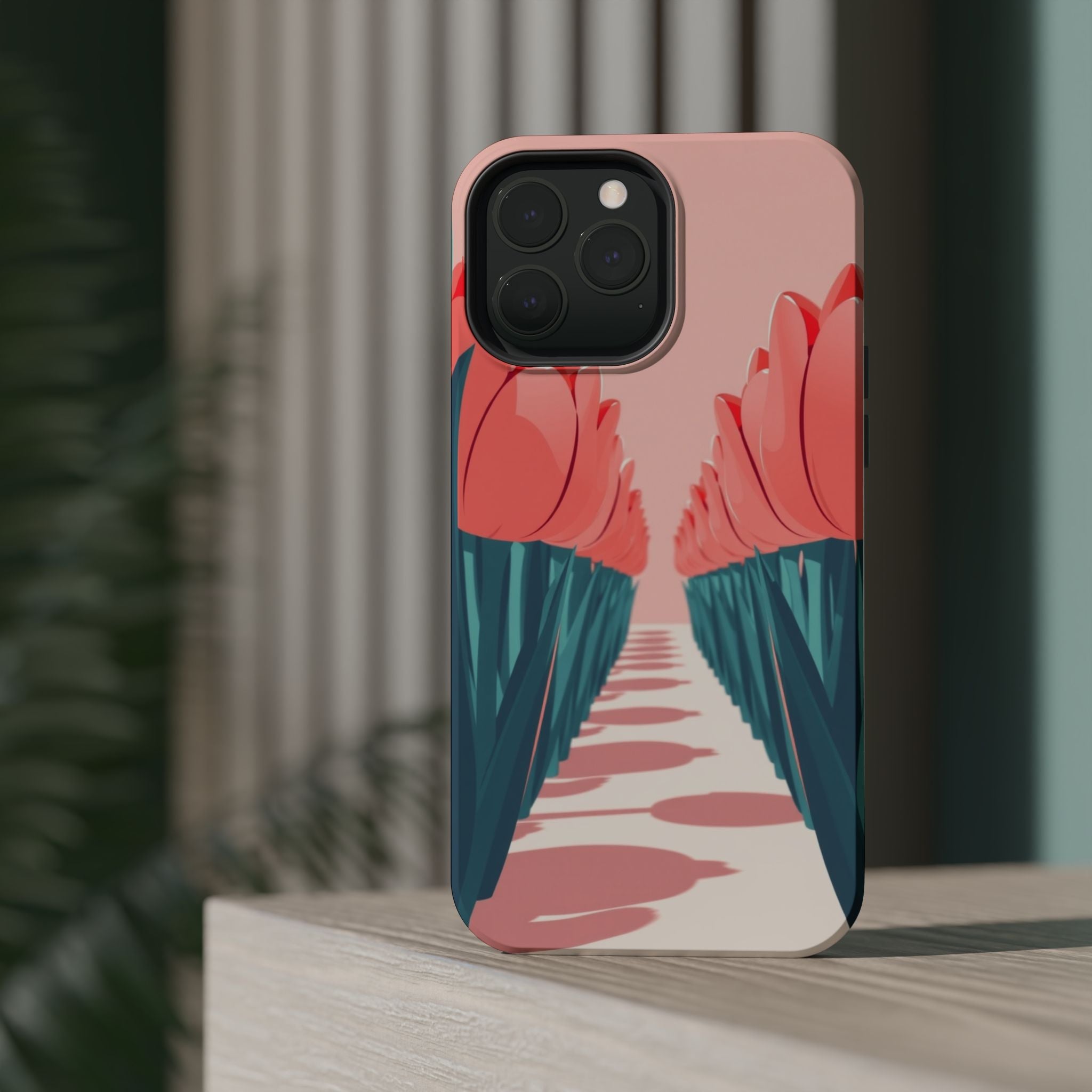 iPhone Tulip Row Pastel Kawaii Slim Everyday Designer Case · iPhone Case