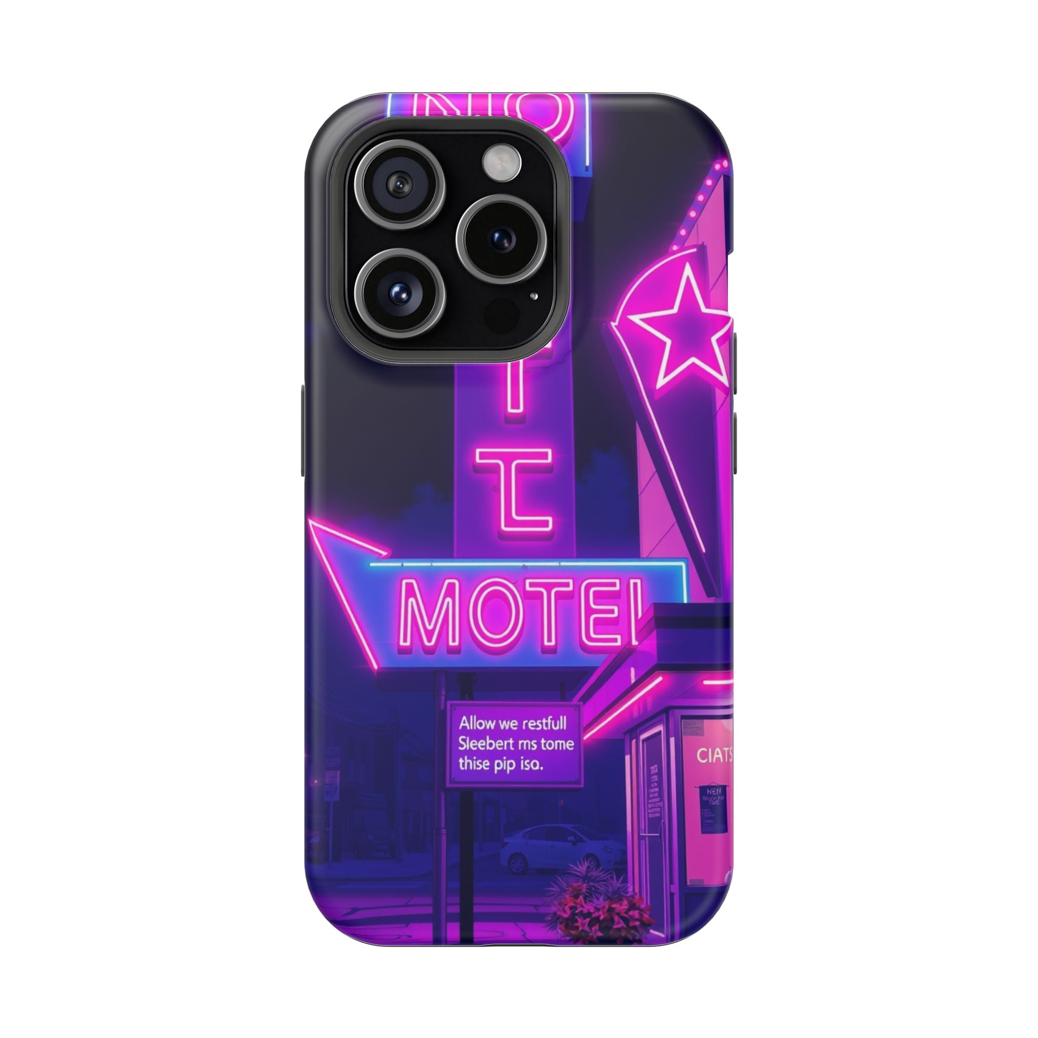 iPhone Neon Sign Motel Enchanted Art Slim Everyday Designer Case · iPhone Case