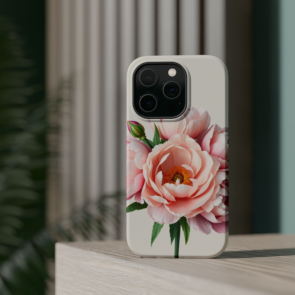 iPhone Serene Peony Bouquet Design Bold Modern Everyday Snap Case · iPhone Case