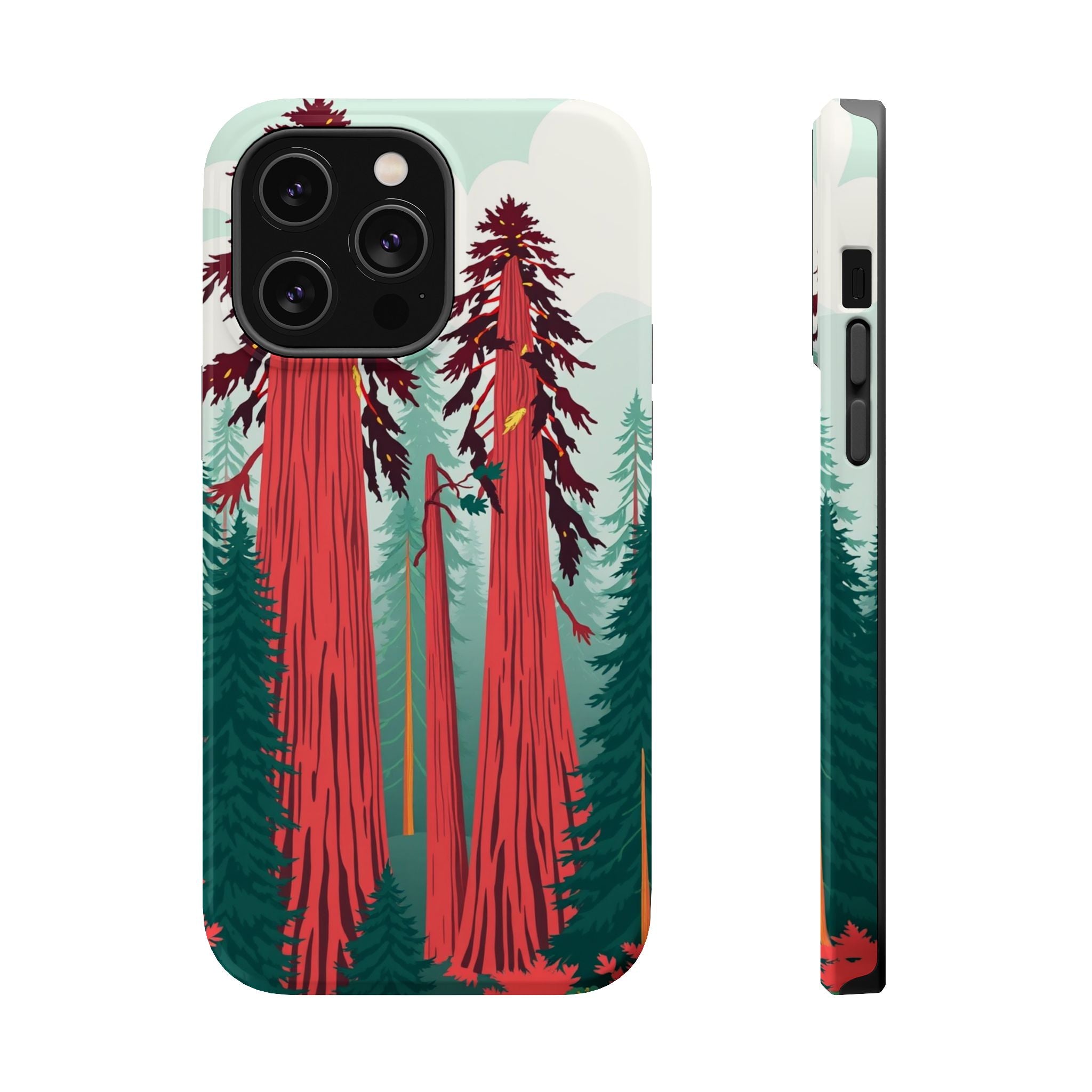iPhone Teal And Coral Redwood Forest Slim Everyday Designer Case · iPhone Case