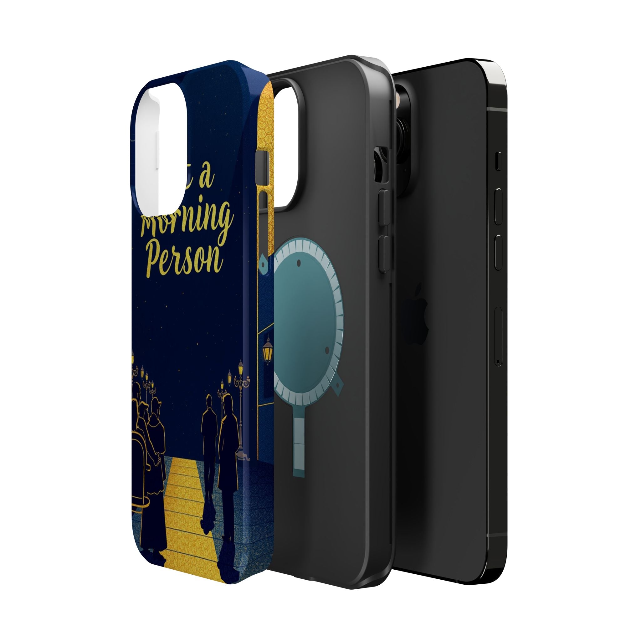 iPhone Midnight Blue And Silver Not a Morning Person Slim Snap Case · iPhone Cas
