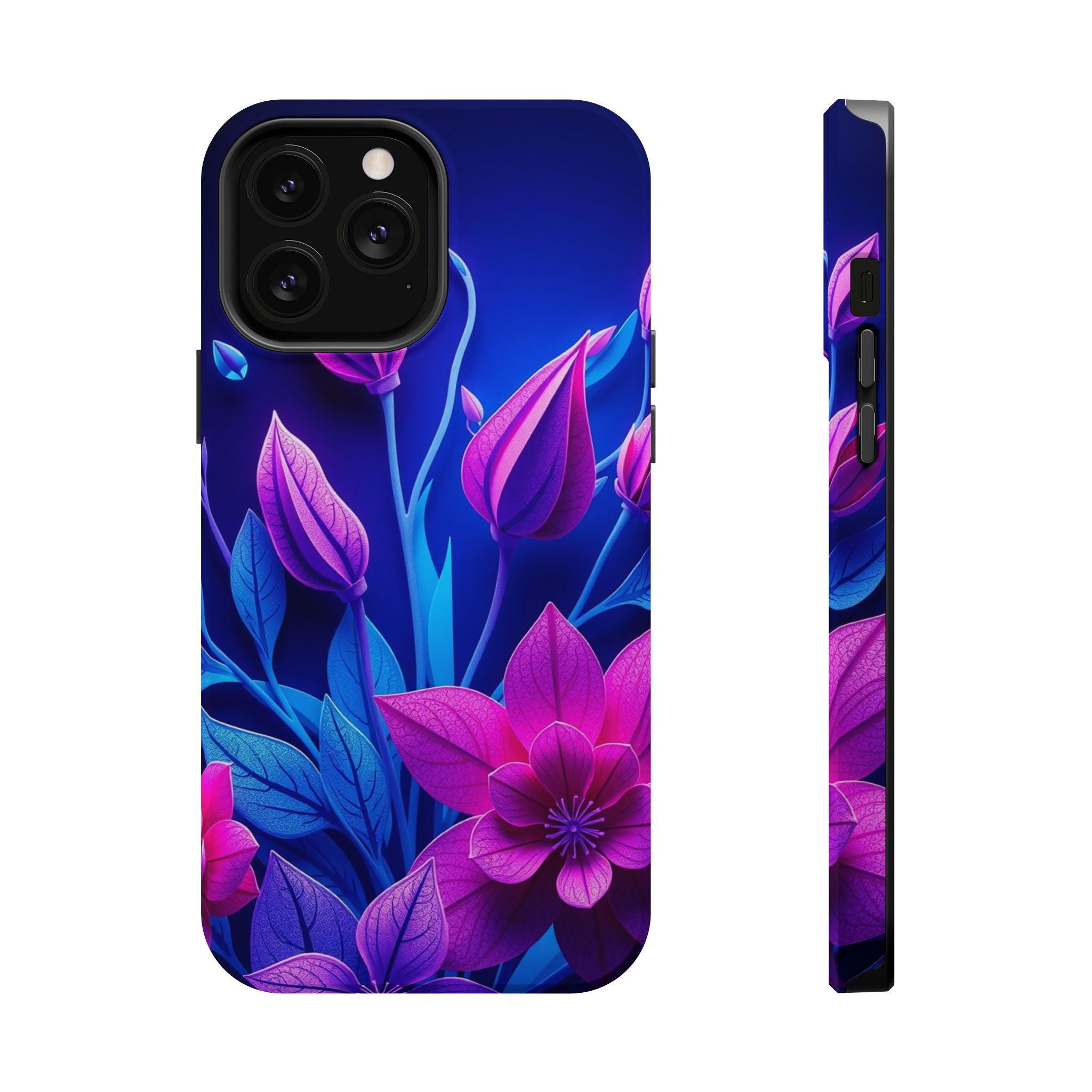 iPhone Neon Floral Paper Cut Art Bold Modern Everyday Snap Case · iPhone Case