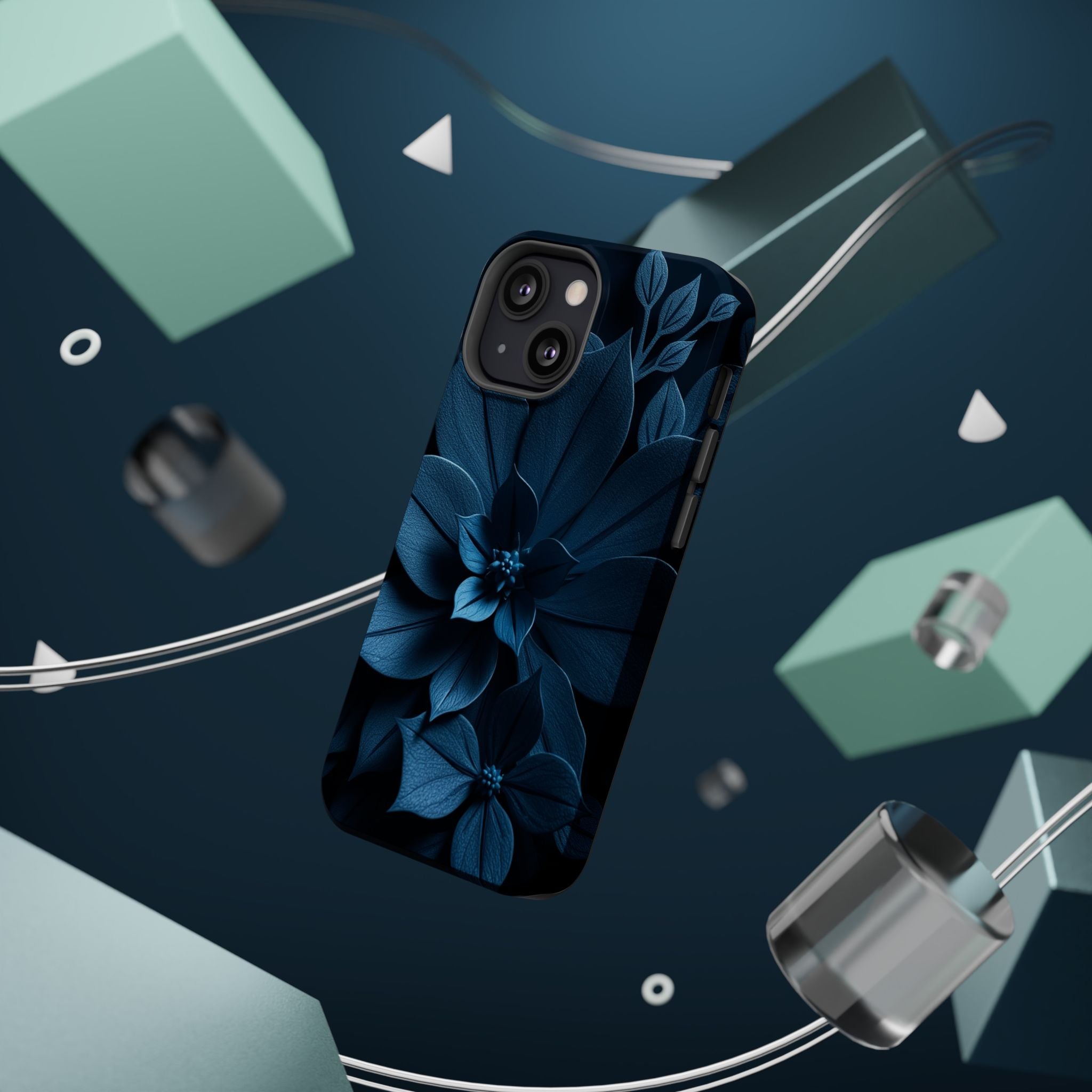 iPhone Midnight Blue And Silver Floral Dark Academia iPhone Slim · iPhone Case