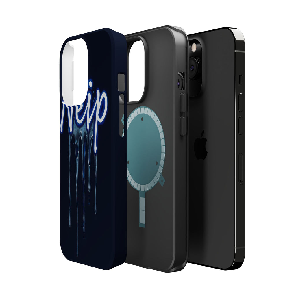 iPhone Midnight Blue And Silver Neon Drip Slim iPhone Everyday Designer · iPhone