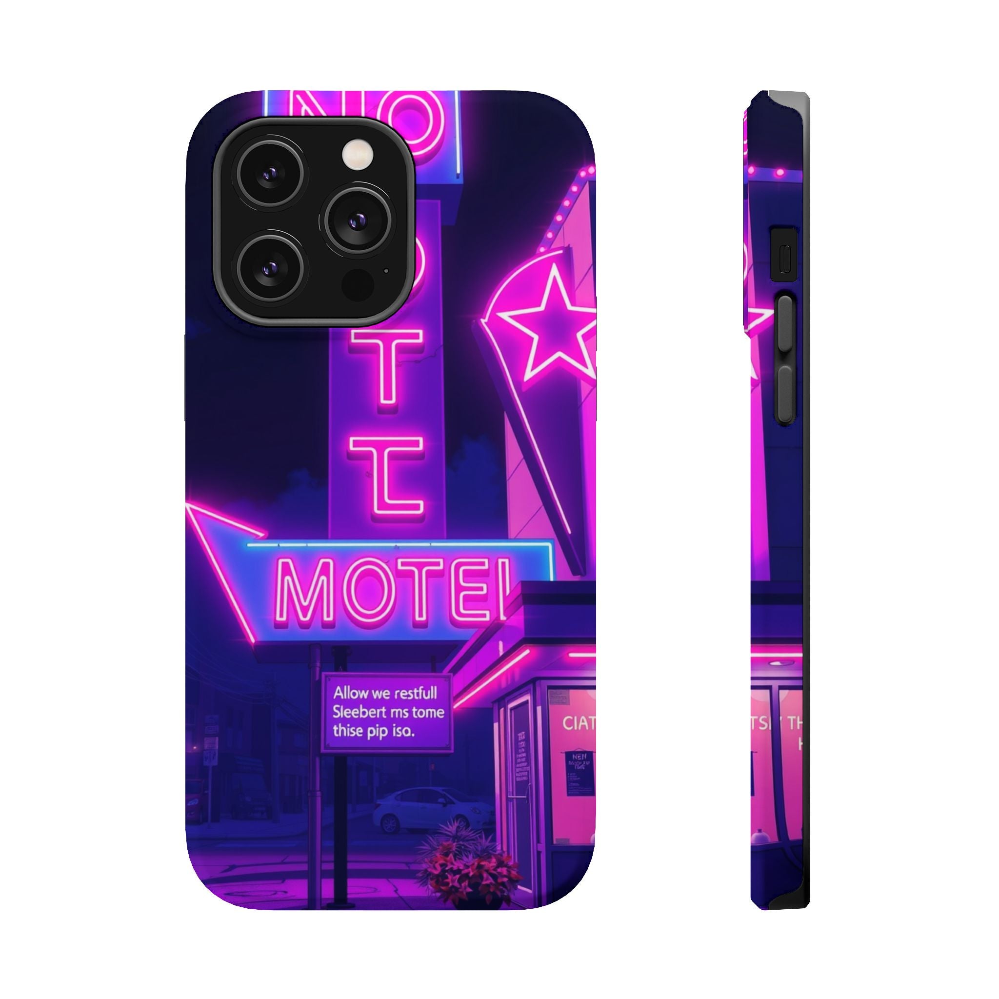 iPhone Neon Sign Motel Enchanted Art Slim Everyday Designer Case · iPhone Case
