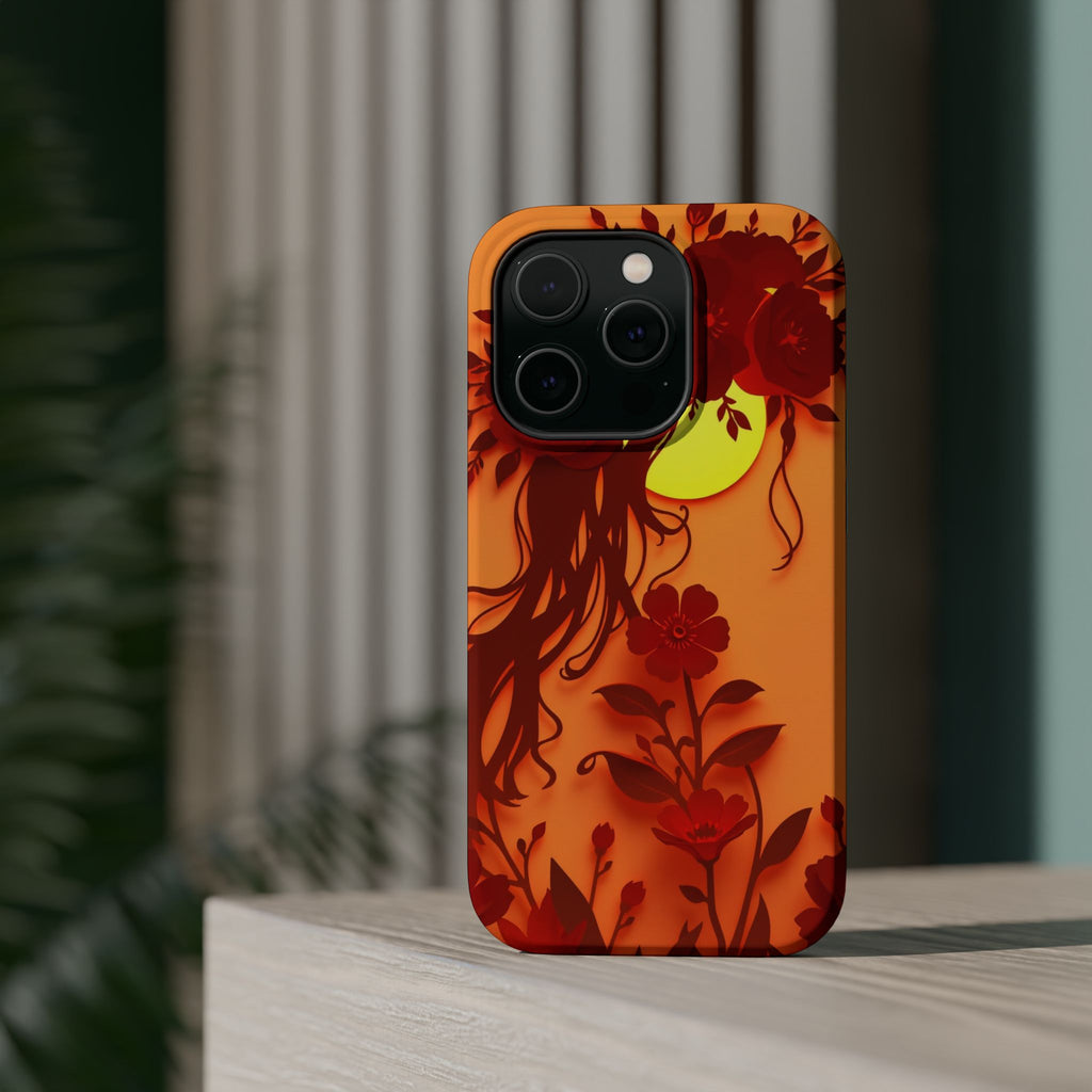 iPhone Sunset Amber And Peach Floral Crown Slim iPhone Everyday · iPhone Case