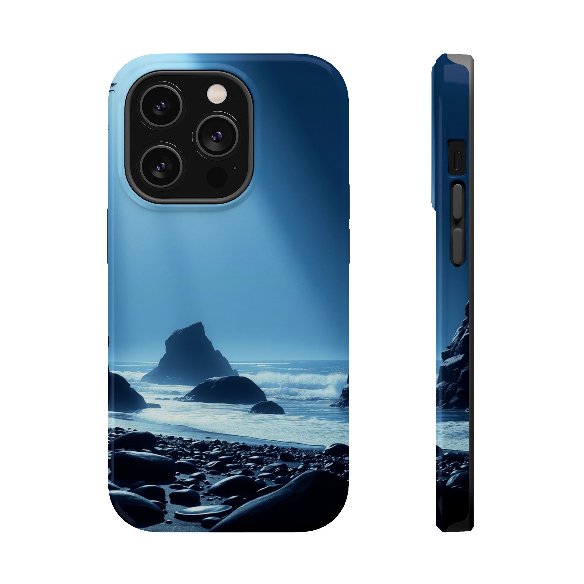 iPhone Midnight Blue And Silver Pebble Beach Slim iPhone Everyday · iPhone Case