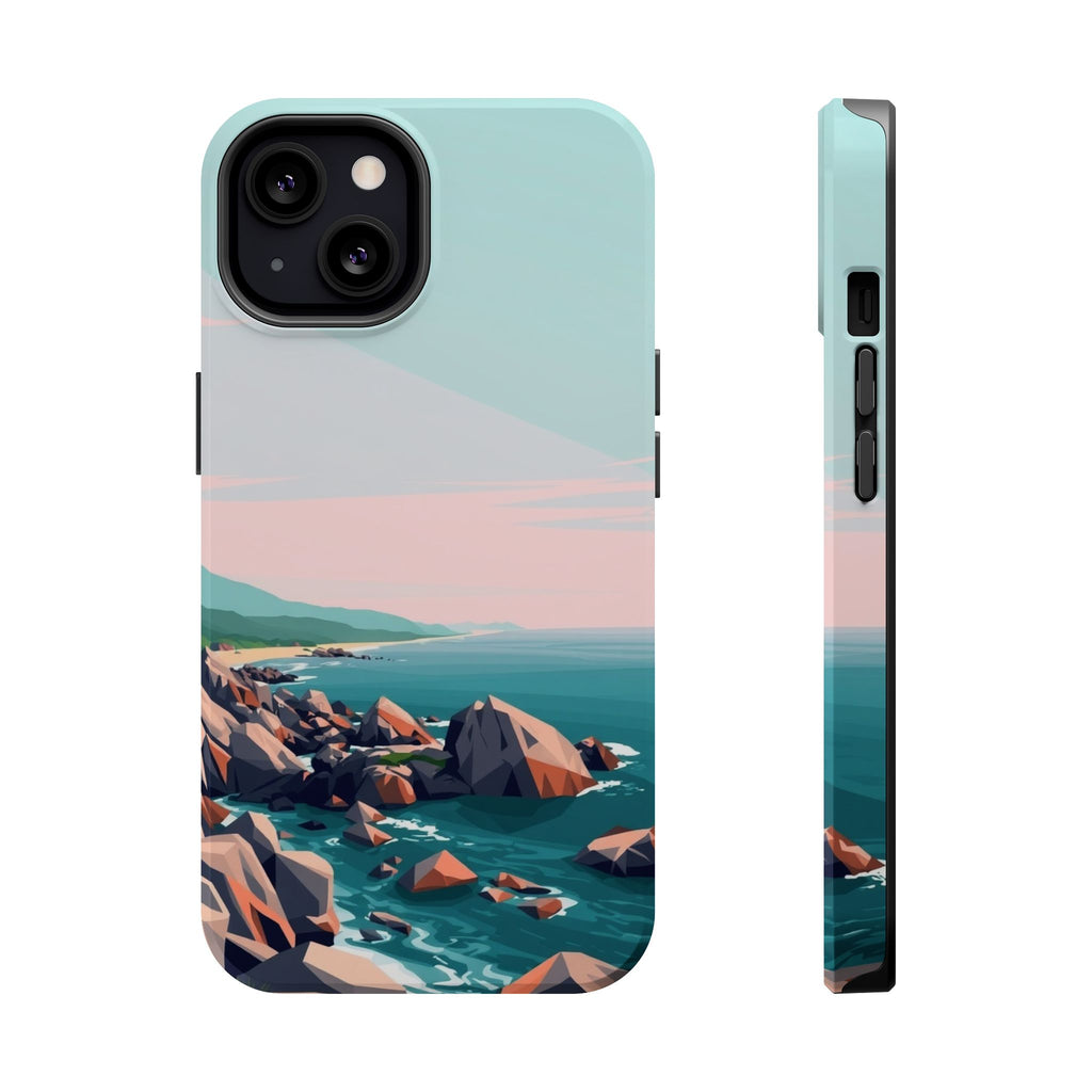 iPhone Mint And Blush Pebble Beach Bold Modern Everyday Snap Case · iPhone Case