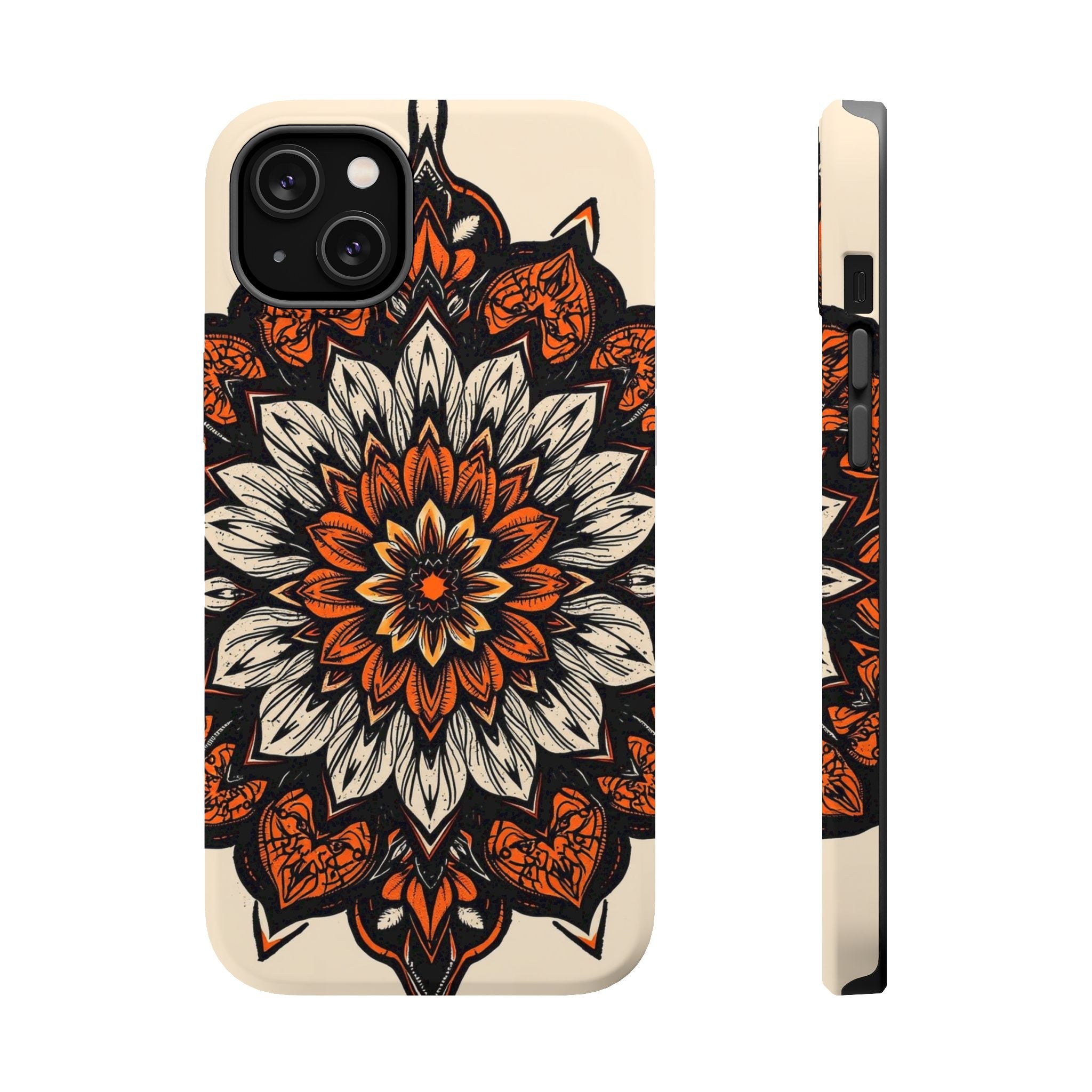 iPhone Burnt Orange And Sand Floral Mandala Slim Snap Cas Carry Case · iPhone Ca