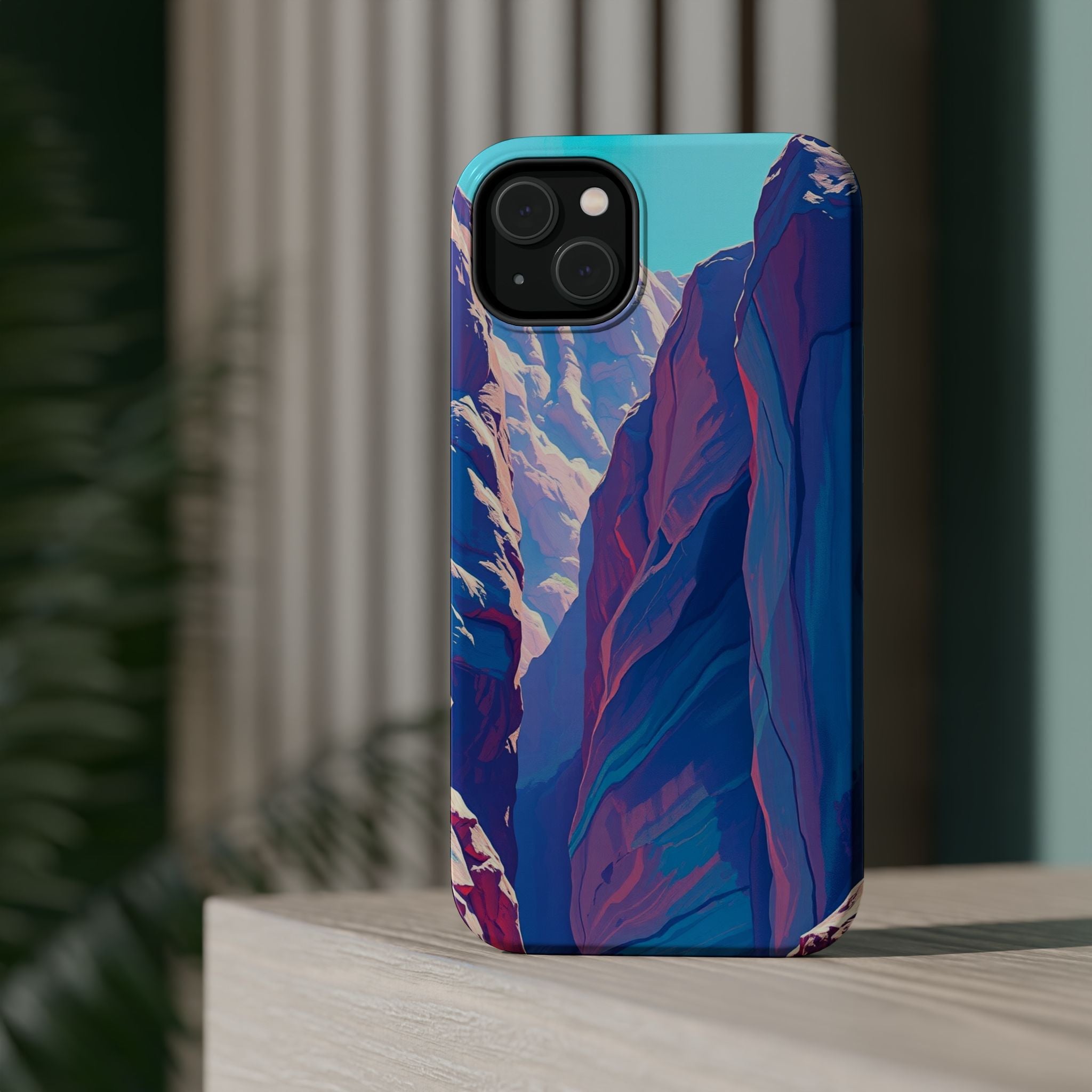 iPhone Cyan And Magenta Canyon Wall Slim Everyday Designer Case · iPhone Case