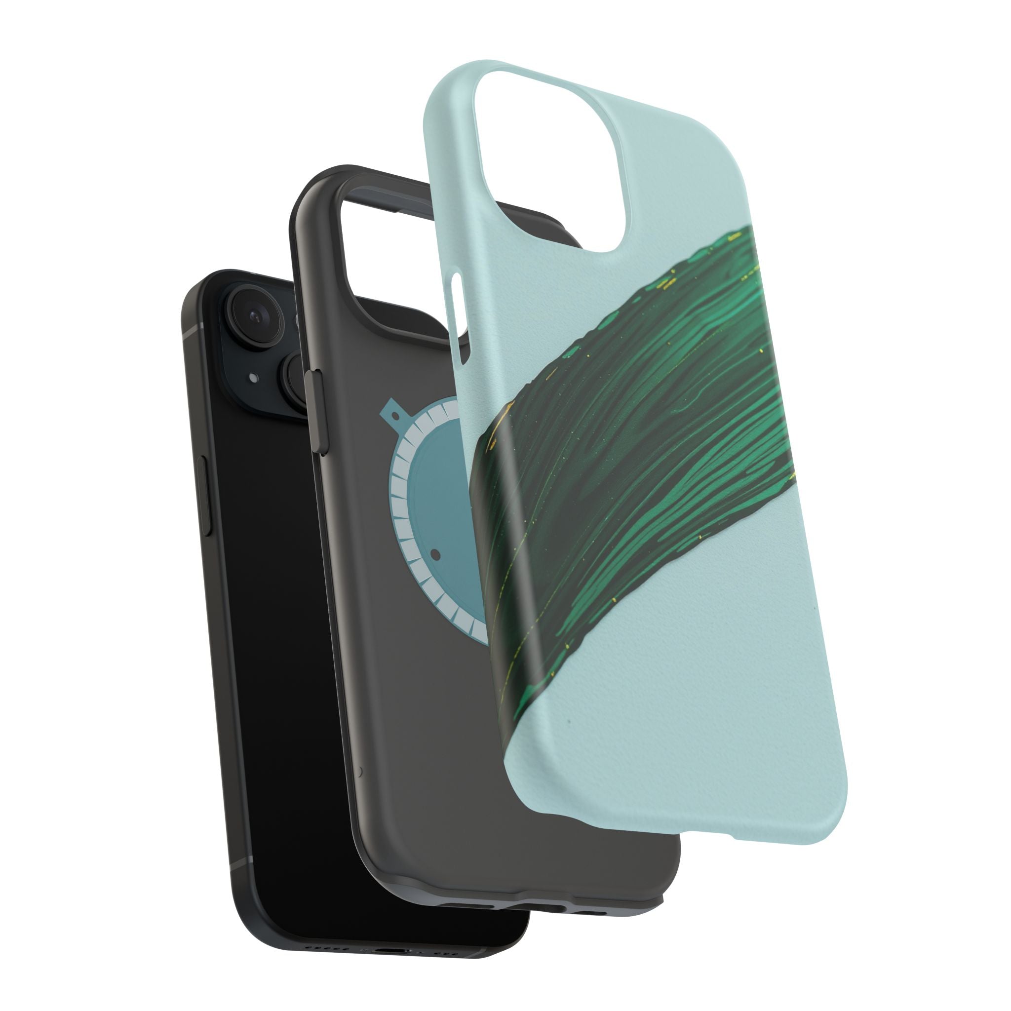 iPhone Emerald Green And Gold Calligraphic Stroke iPhone Clean Minimal · iPhone