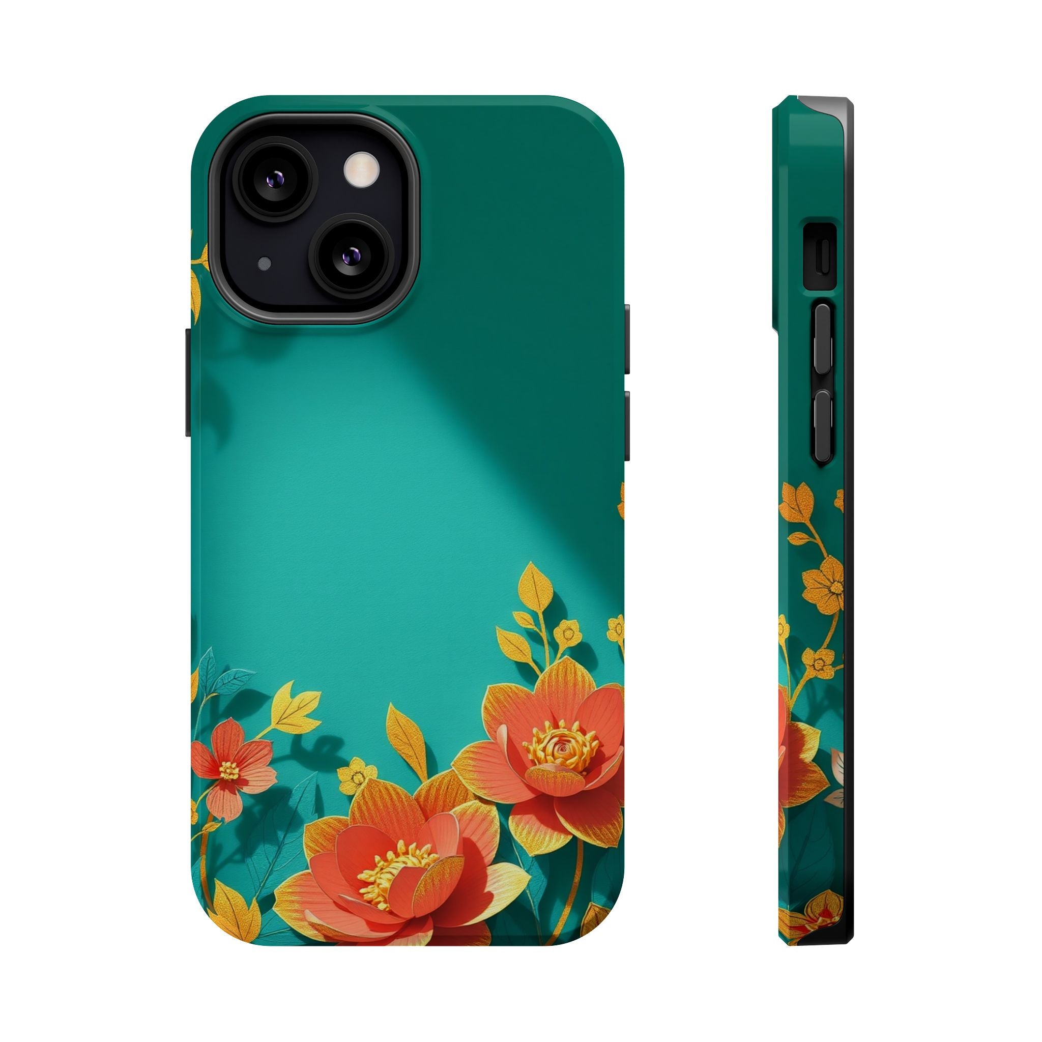 iPhone Floral Gold Foil Paper Cut Art Slim Everyday Designer Case · iPhone Case