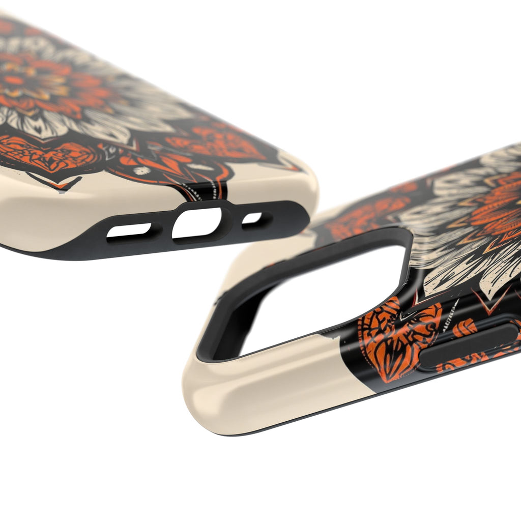 iPhone Burnt Orange And Sand Floral Mandala Slim Snap Cas Carry Case · iPhone Ca