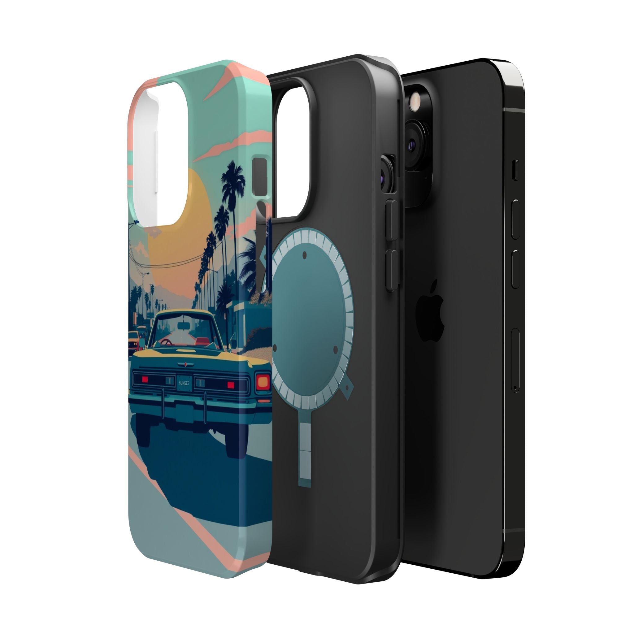 iPhone Sunset Drive 80s Pop Art Bold Slim Everyday Designer Case · iPhone Case