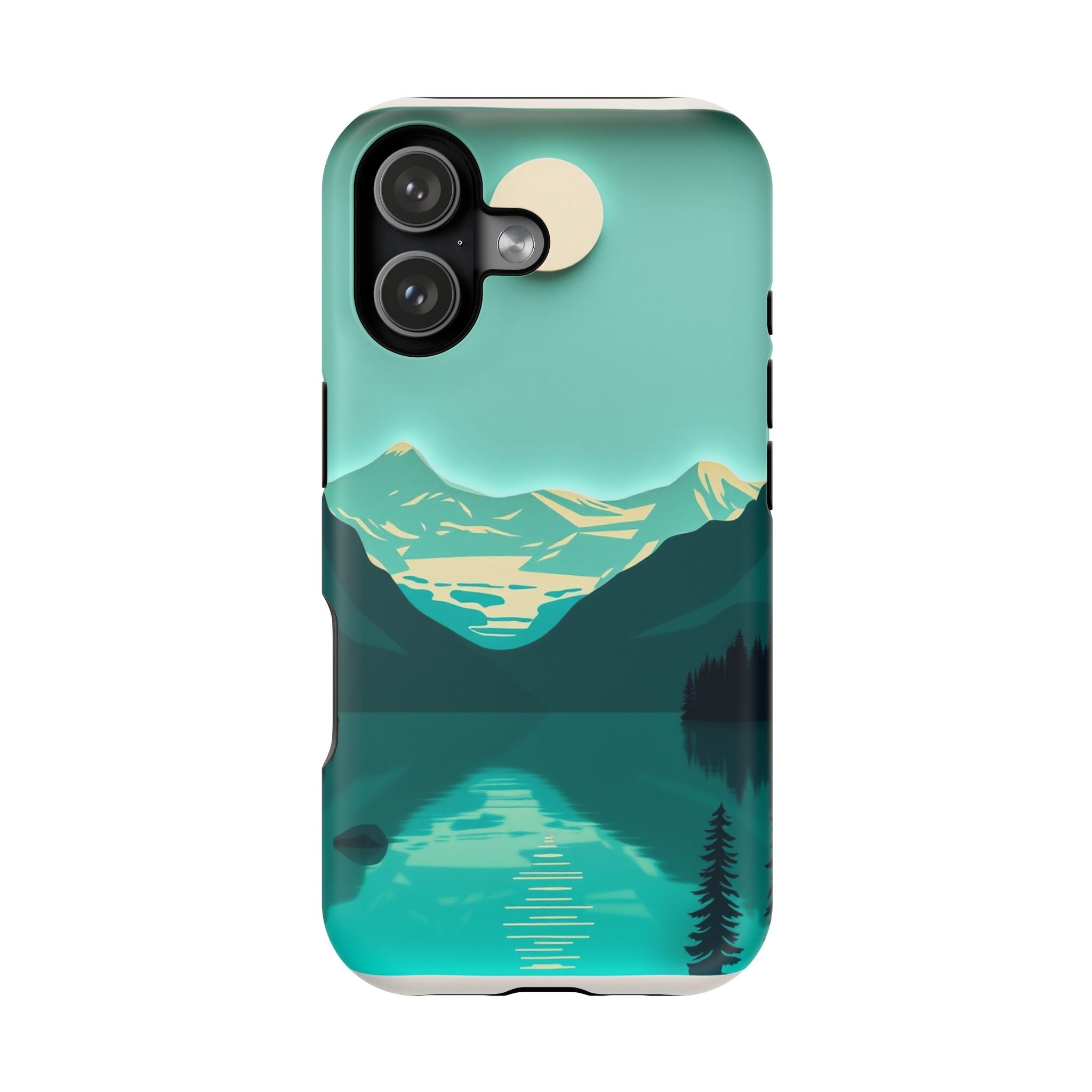 iPhone Glacier Lake Paper Cut Art Bold Modern Everyday Snap Case · iPhone Case