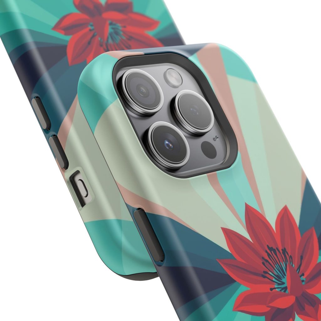 iPhone Teal And Coral Night Bloomer Slim Everyday Designer Case · iPhone Case