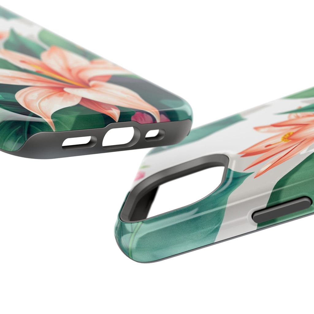 iPhone Tropical Bloom Sage And Ivory Slim Snap Case Gal · iPhone Case