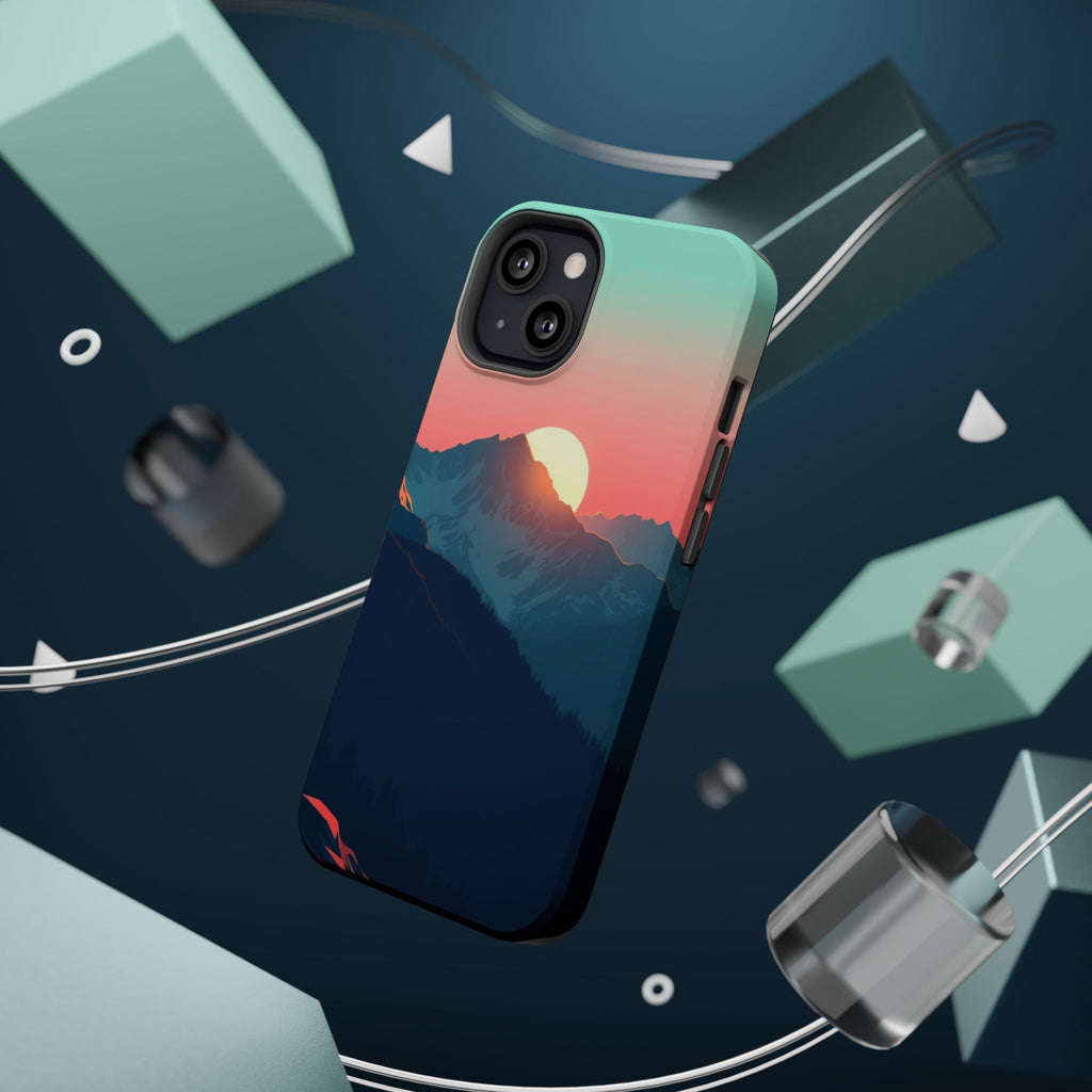 iPhone Mint And Blush Mountain at Sunrise Slim iPhone 16 Everyday · iPhone Case
