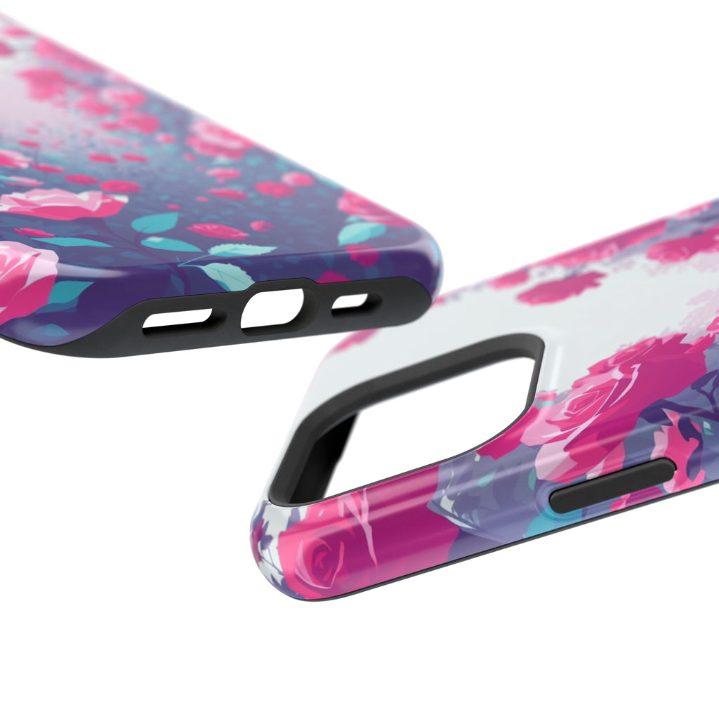 iPhone Cyan And Magenta Rose Garden Slim Everyday Designer Case · iPhone Case