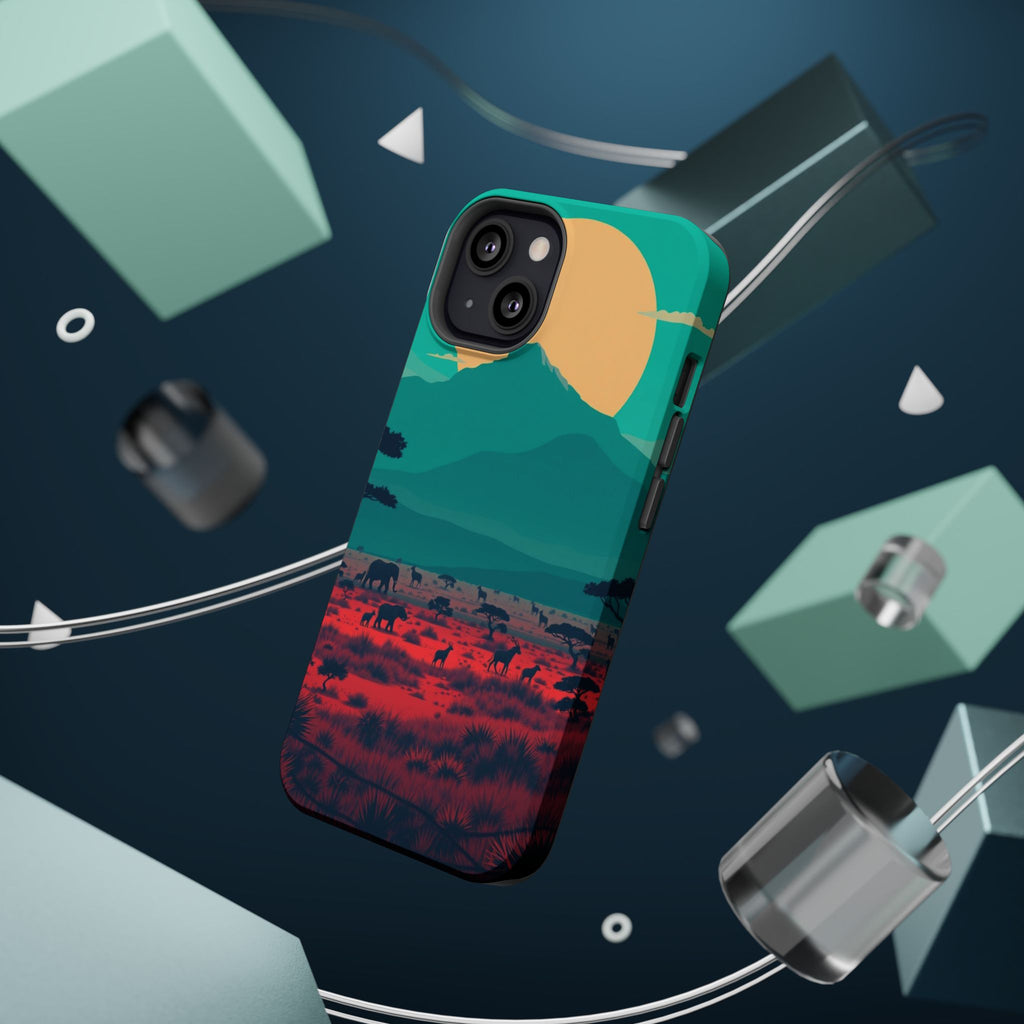 iPhone Savanna Horizon Vintage Retro Poster Slim iPhone Everyday · iPhone Case