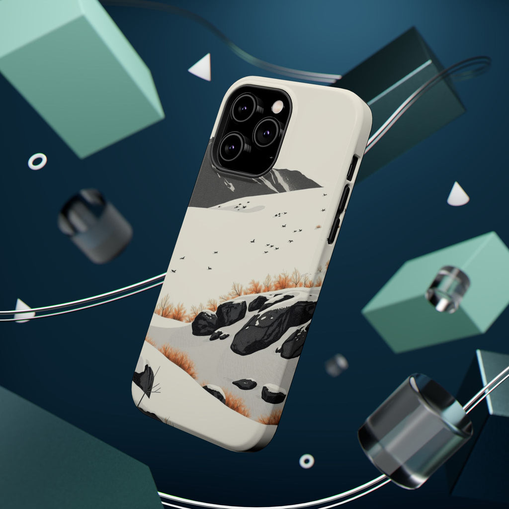 iPhone Snow Field Risograph Print Bold Modern Everyday Snap Case · iPhone Case