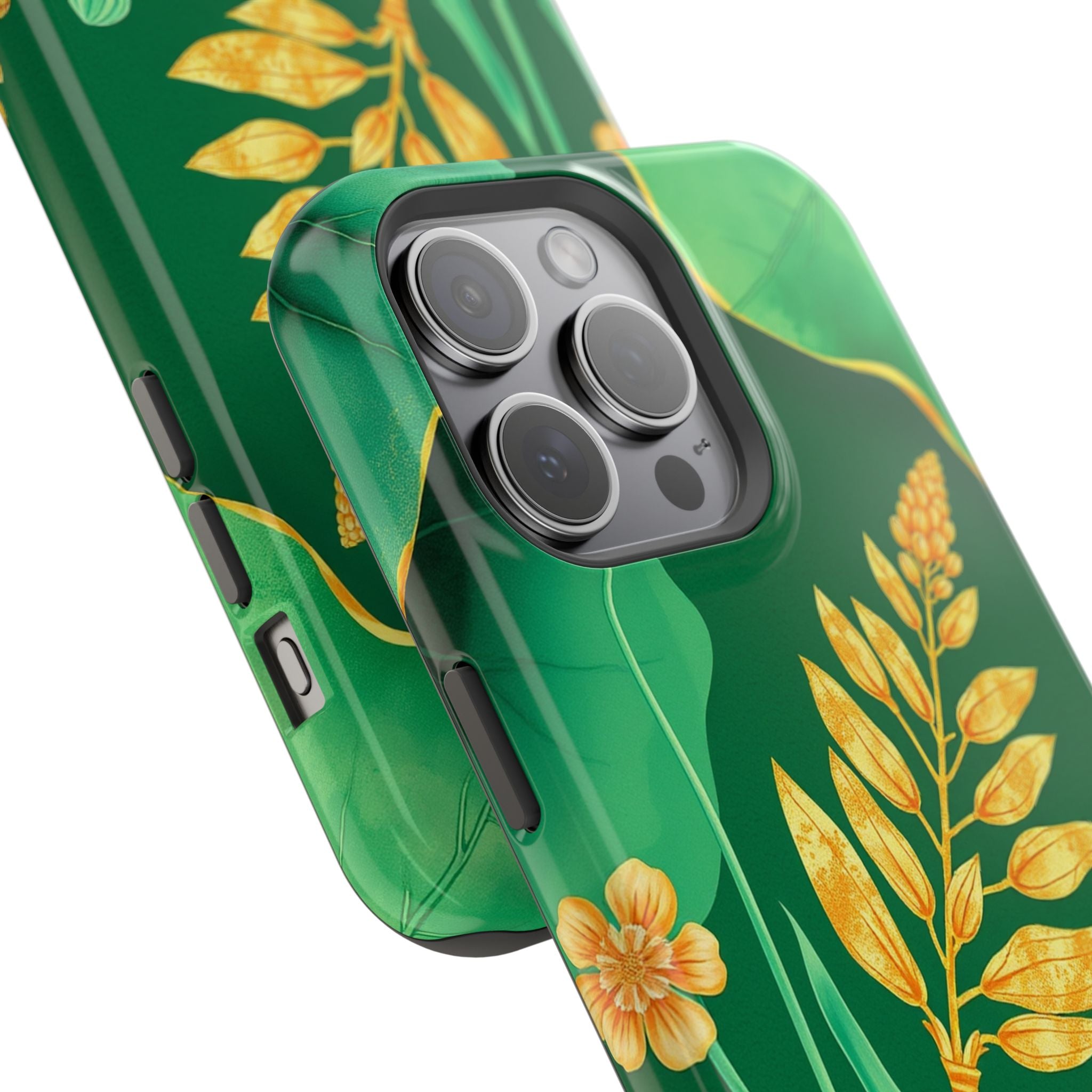 iPhone Emerald Green And Gold Botanical Illustration Ga Slim Snap Case · iPhone
