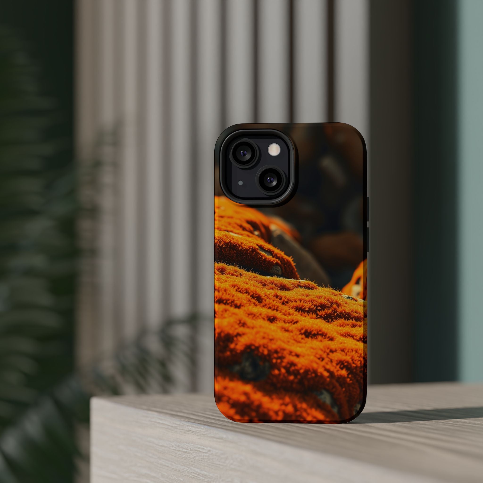 iPhone Burnt Orange And Sand Moss Covered Rocks Soft iPhone Finish · iPhone Case