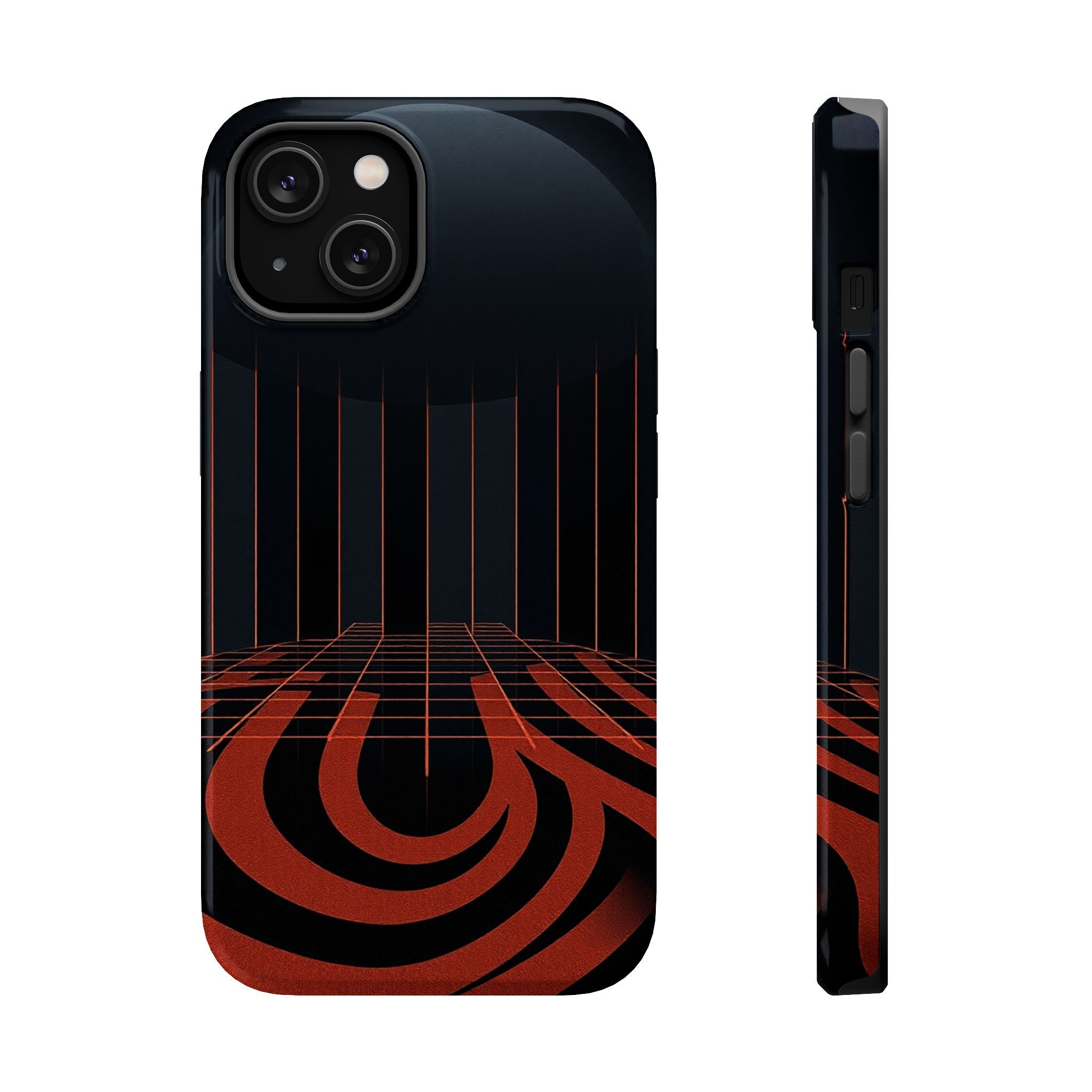 iPhone Op Art Grid Dark Gothic Ink Bold Modern Everyday Snap Case · iPhone Case