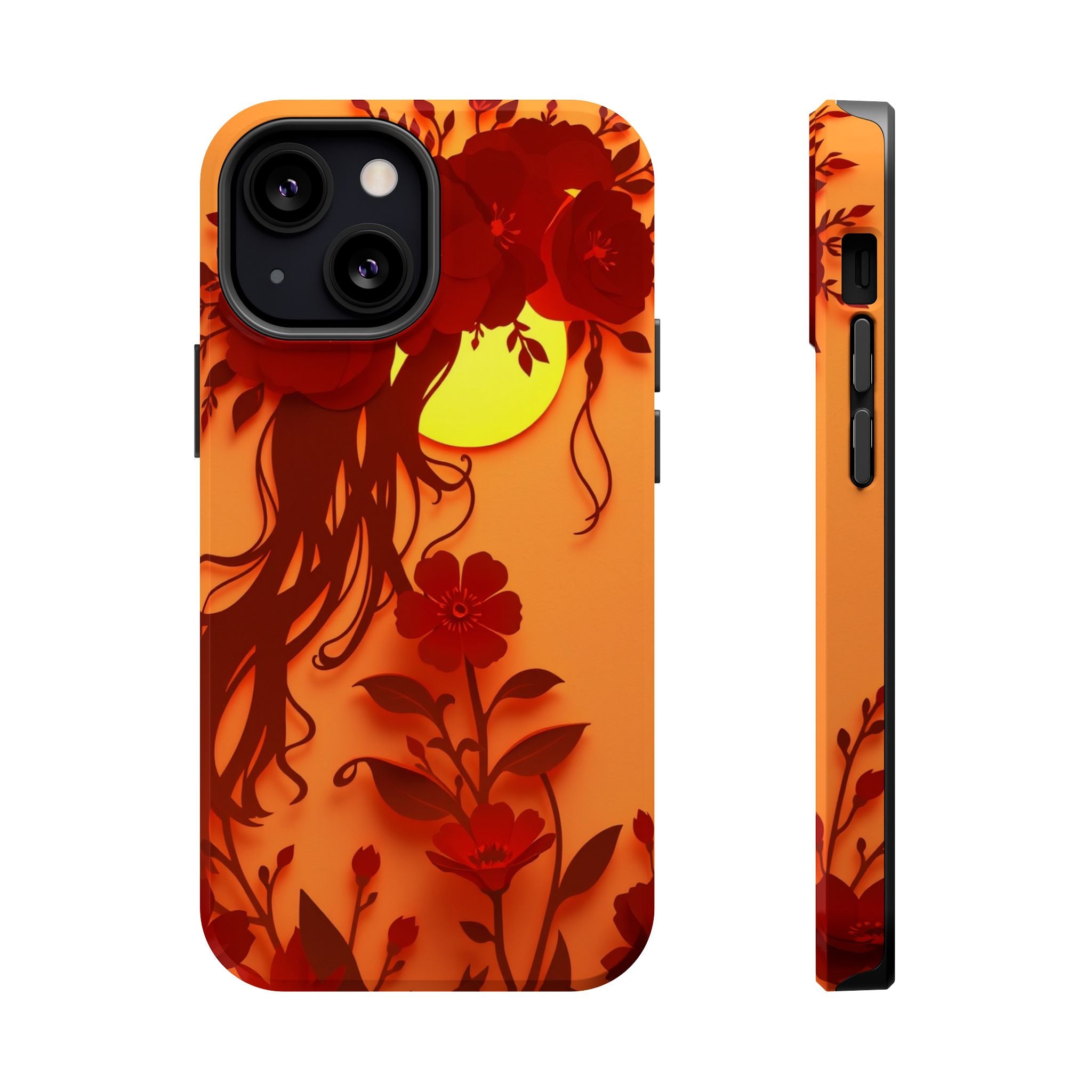 iPhone Sunset Amber And Peach Floral Crown Slim iPhone Everyday · iPhone Case