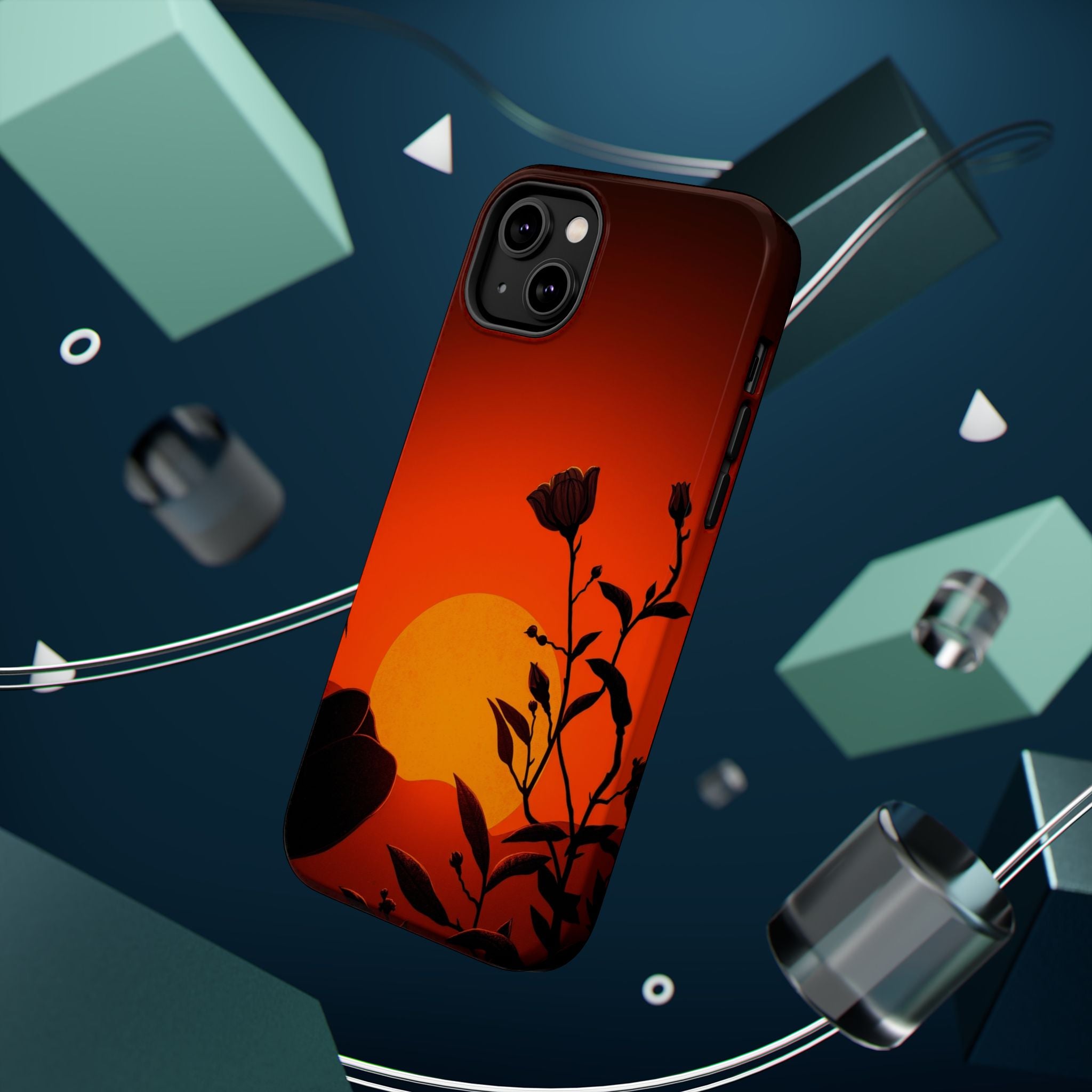 iPhone Bloom and Leaf Dark Gothic Ink Slim Everyday Designer Case · iPhone Case