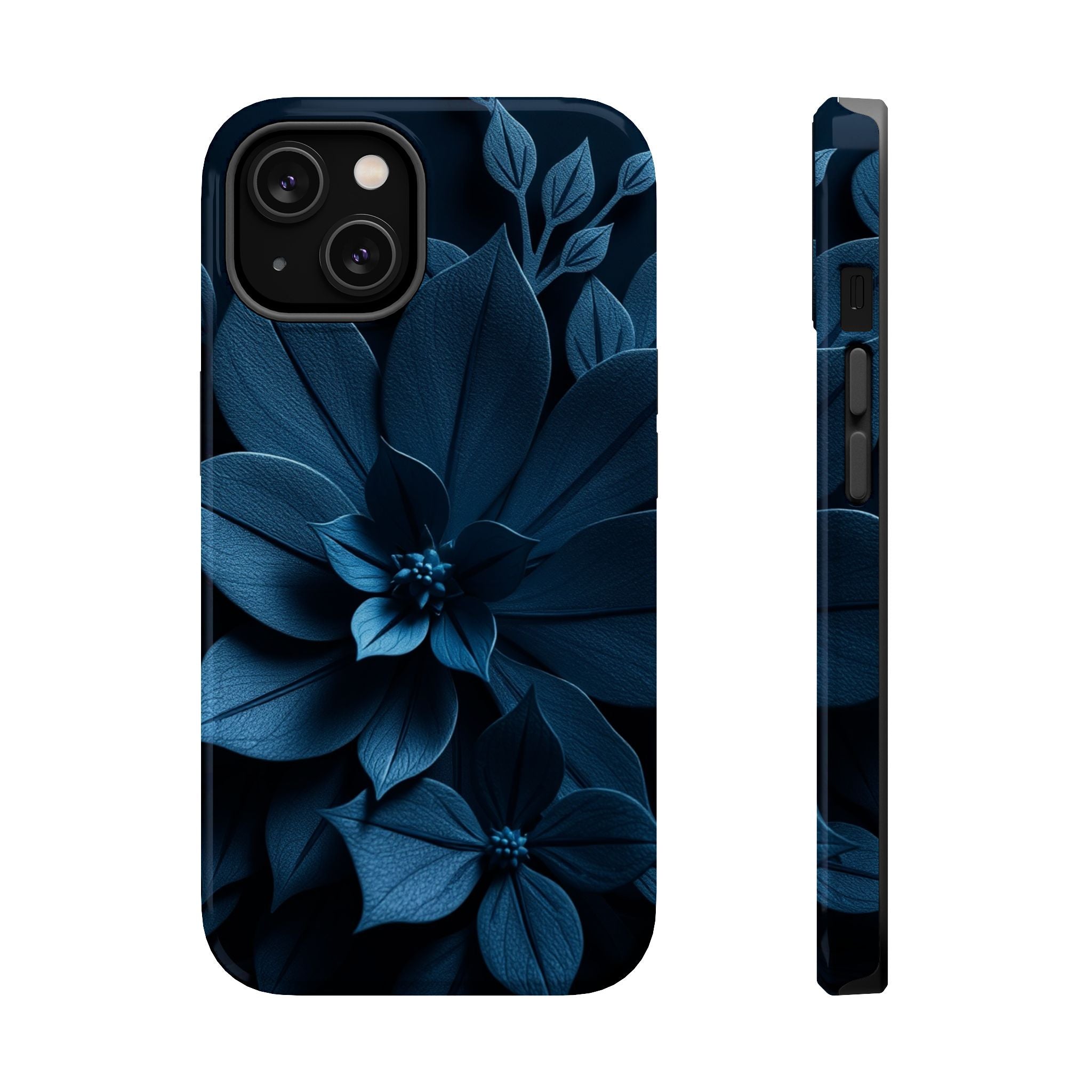 iPhone Midnight Blue And Silver Floral Dark Academia iPhone Slim · iPhone Case