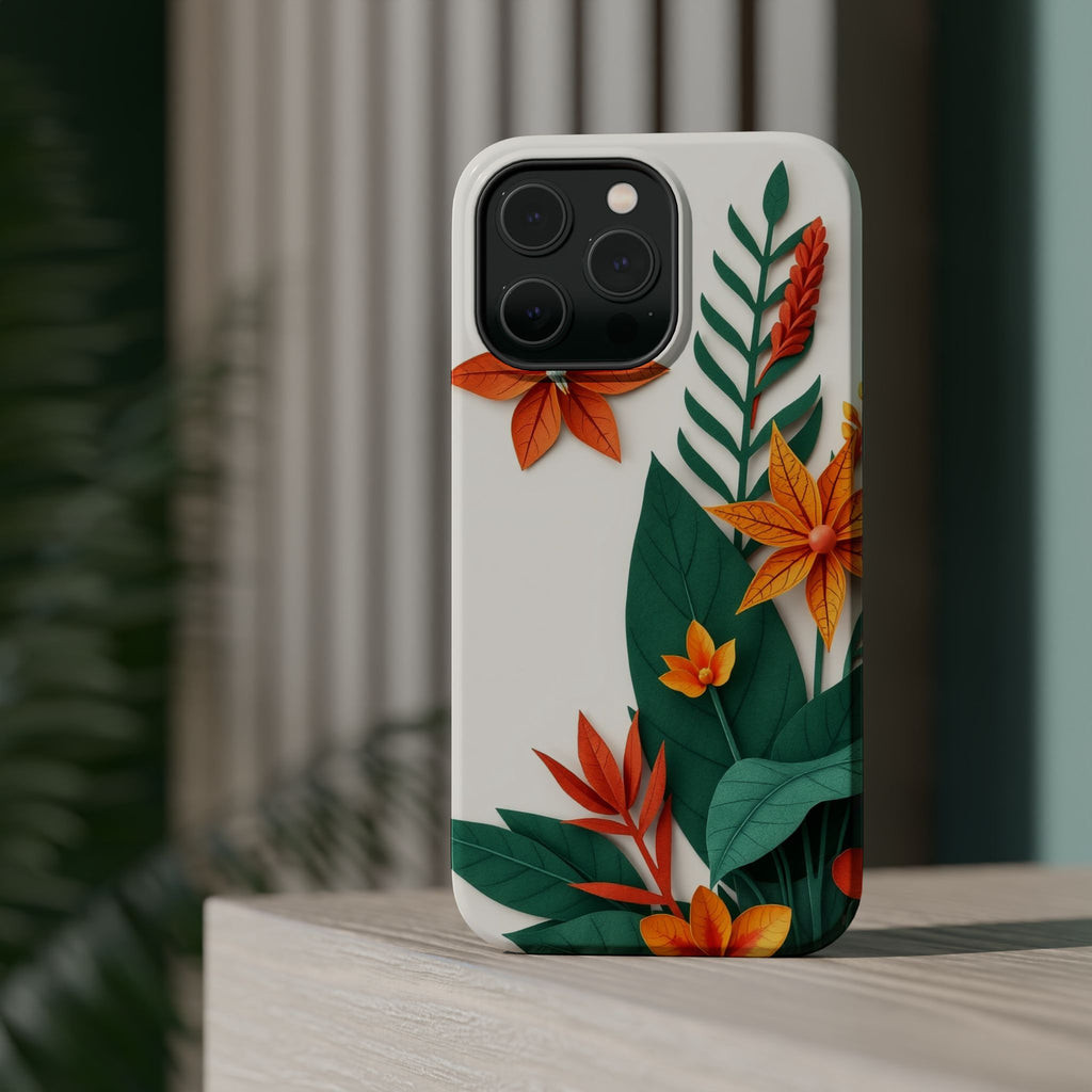 iPhone Jungle Floral Paper Cut Art Bold Modern Everyday Snap Case · iPhone Case